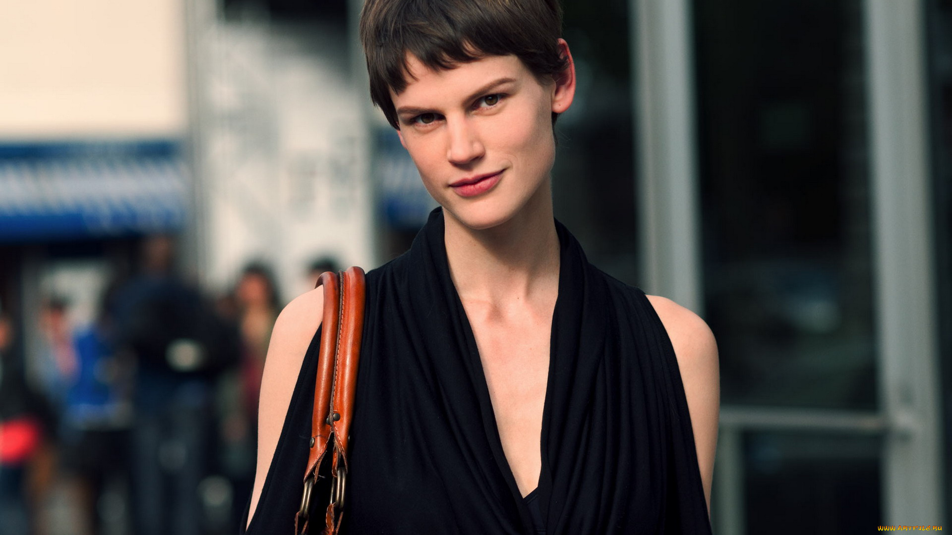 девушки, saskia, de, brauw, улица, сумка, декольте, шатенка, модель