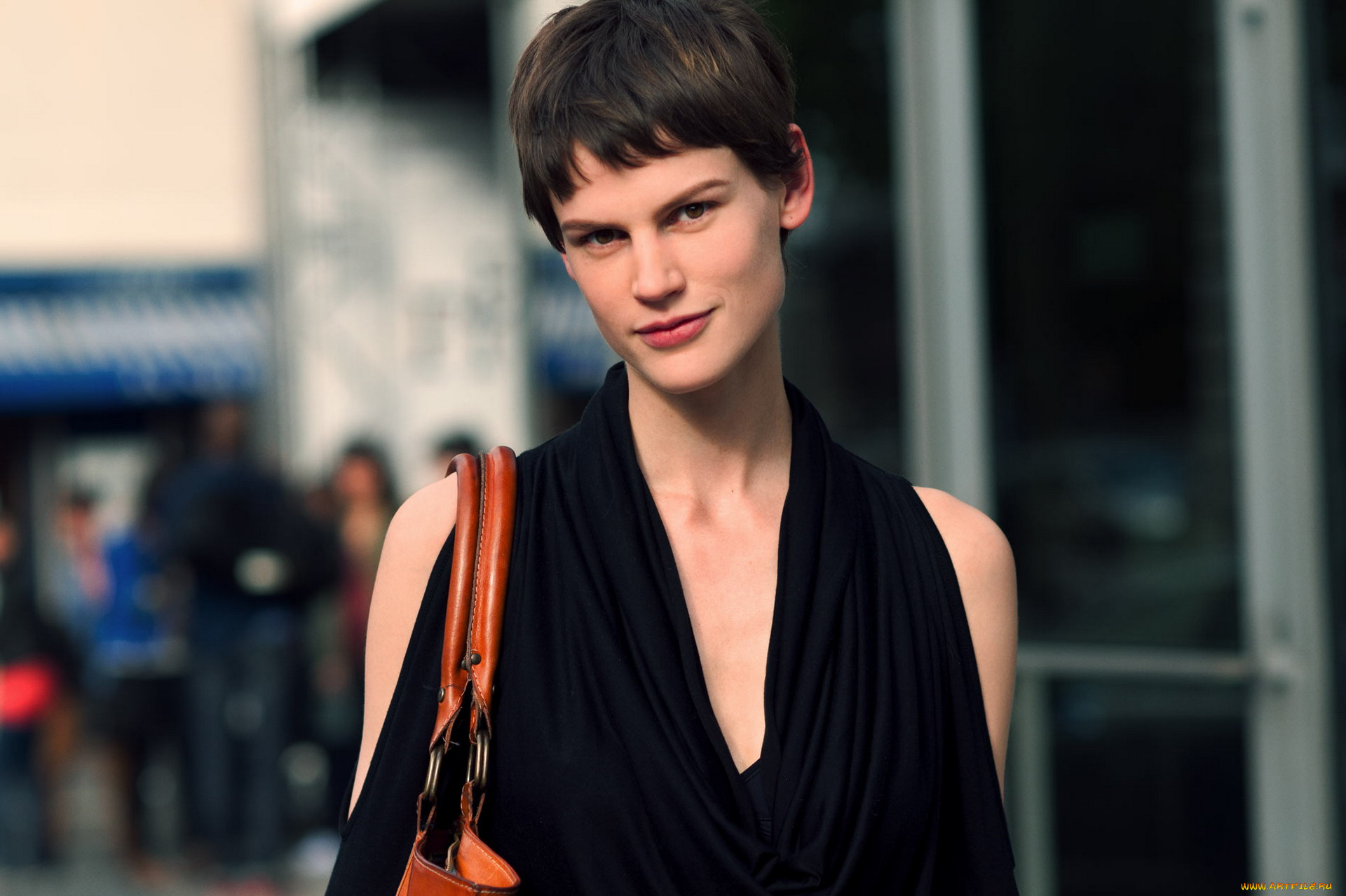 девушки, saskia, de, brauw, улица, сумка, декольте, шатенка, модель