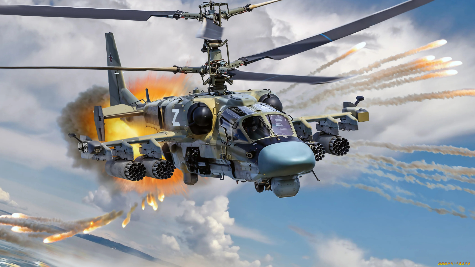 авиация, вертолёты, россия, ка-52, боевой, вертолёт, ударный, вертолет