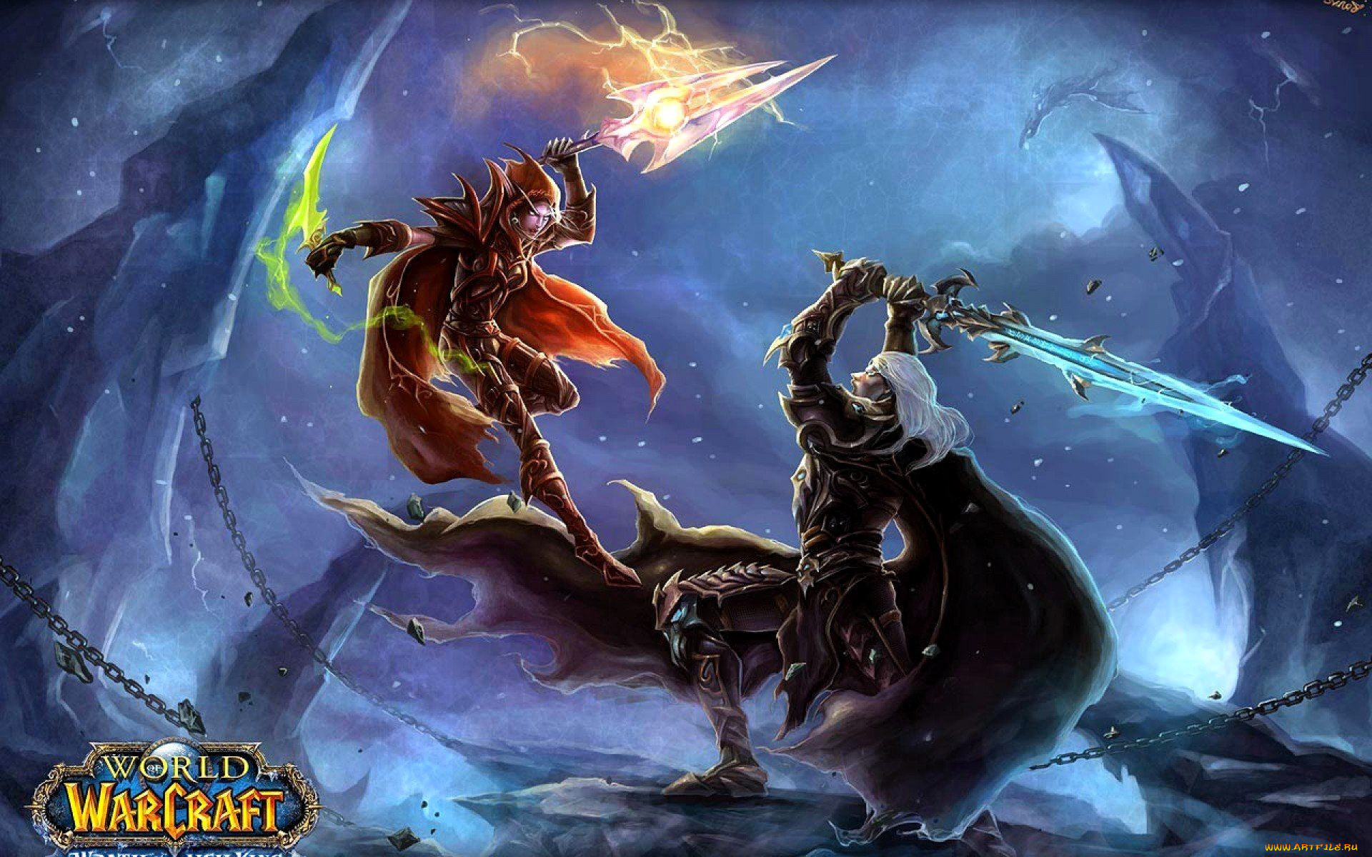 видео, игры, world, of, warcraft, , wrath, of, the, lich, king, поединок, оружие, магия