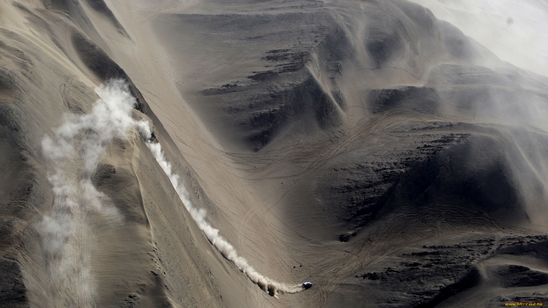 спорт, авторалли, пейзаж, вертолёт, спуск, пустыня, гора, дакар