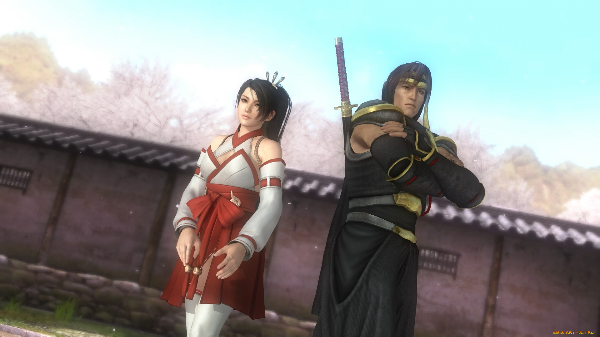 3д, графика, аниме, , anime, девушка, взгляд, фон, оружие, парень