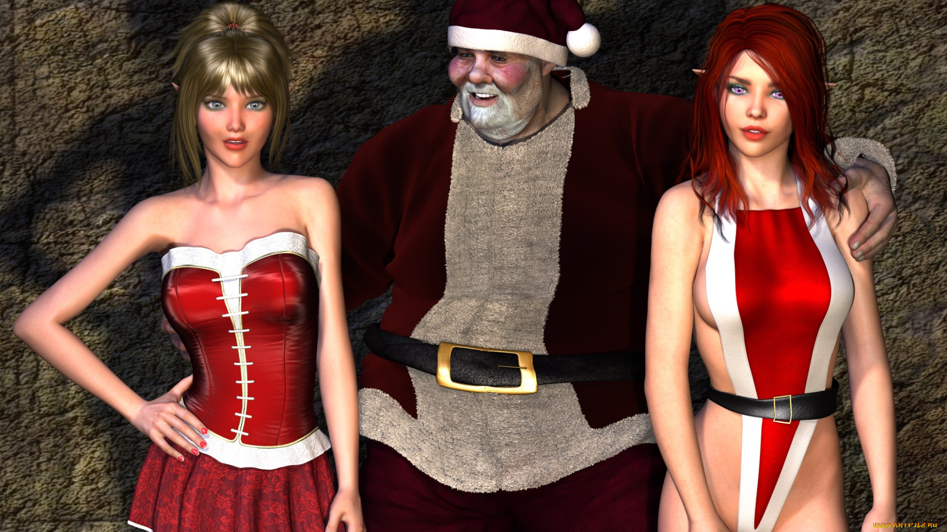 3д, графика, люди, , people, девушки, взгляд, фон