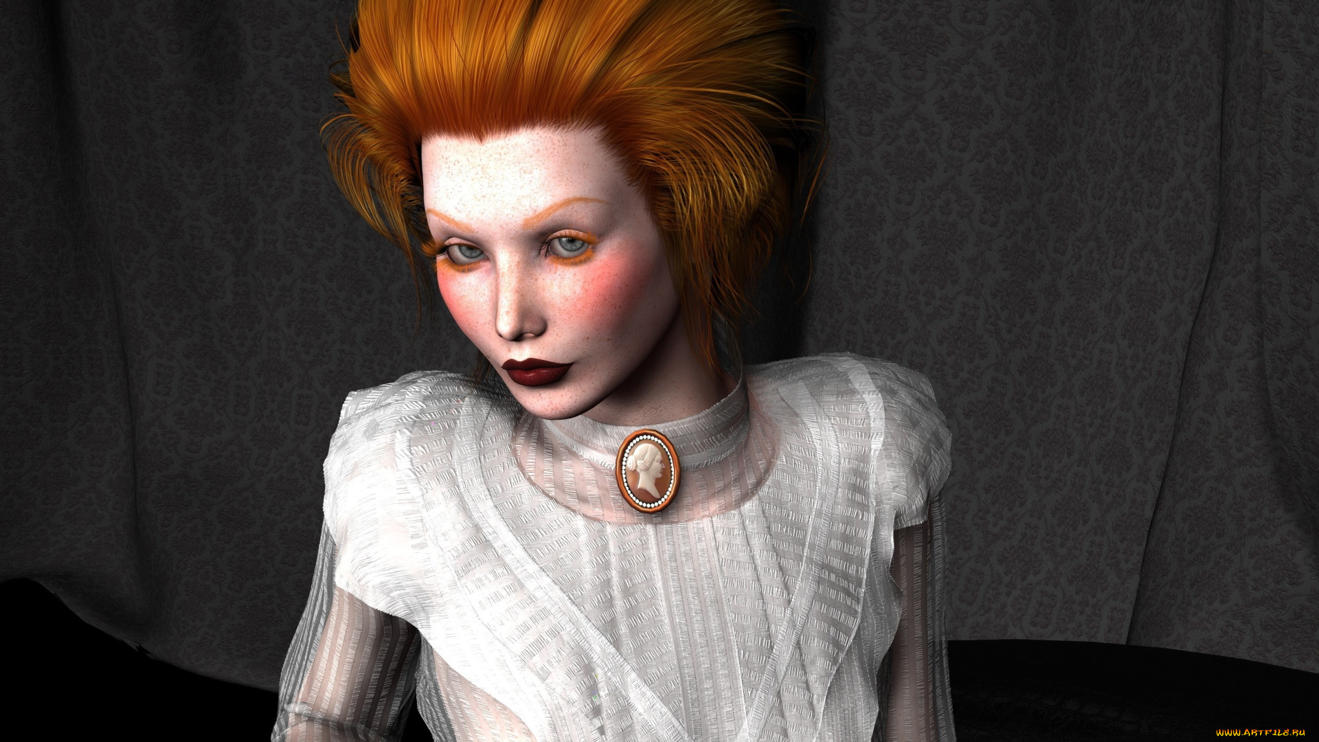 3д, графика, портрет, , portraits, девушка, взгляд, фон