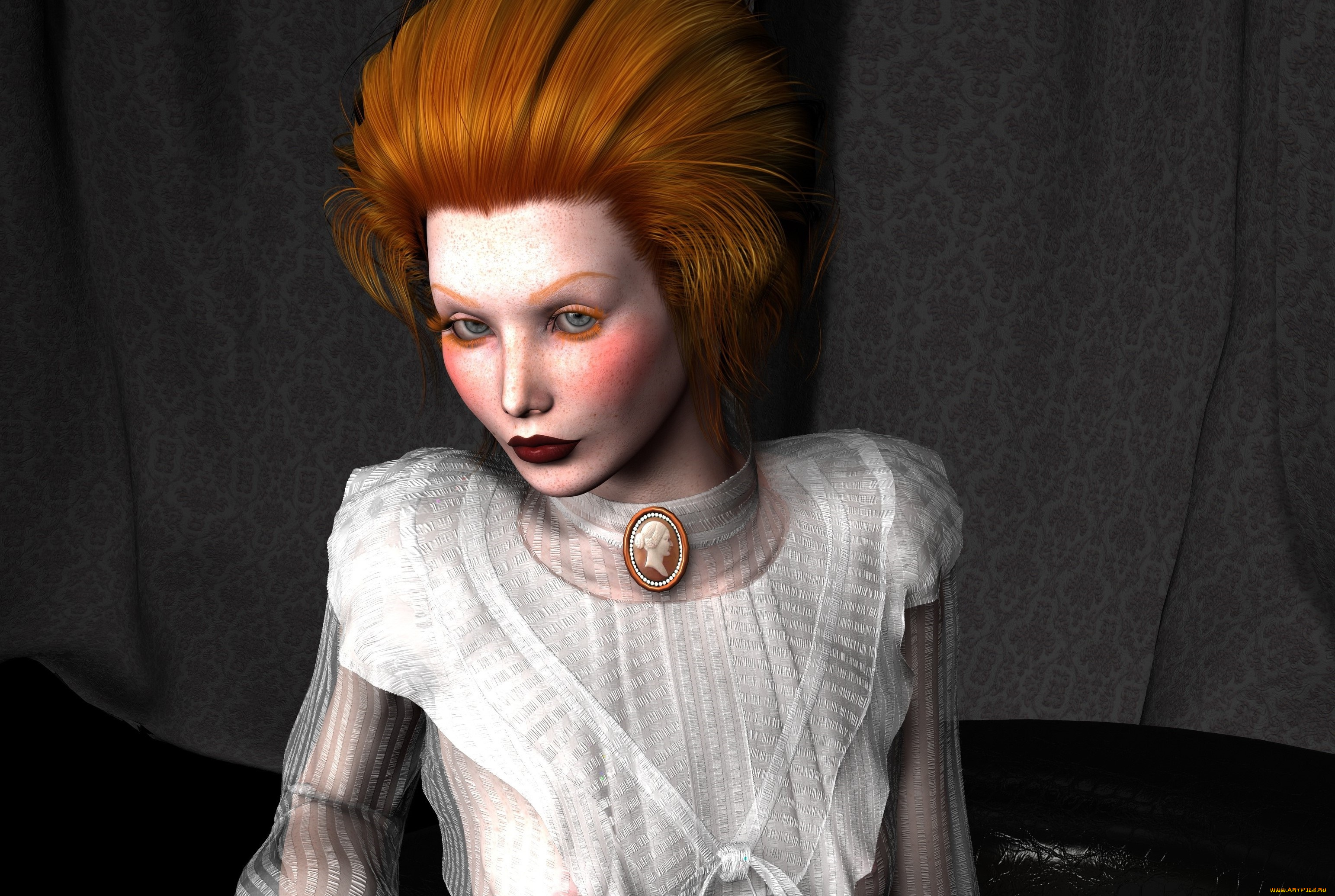 3д, графика, портрет, , portraits, девушка, взгляд, фон