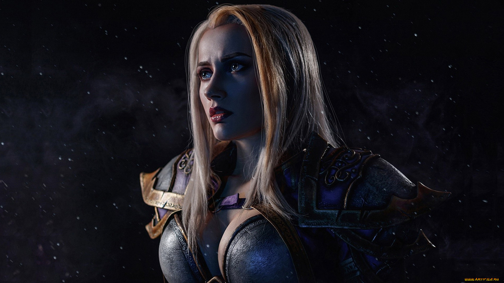 девушки, -, креатив, , косплей, блондинка, броня, лицо