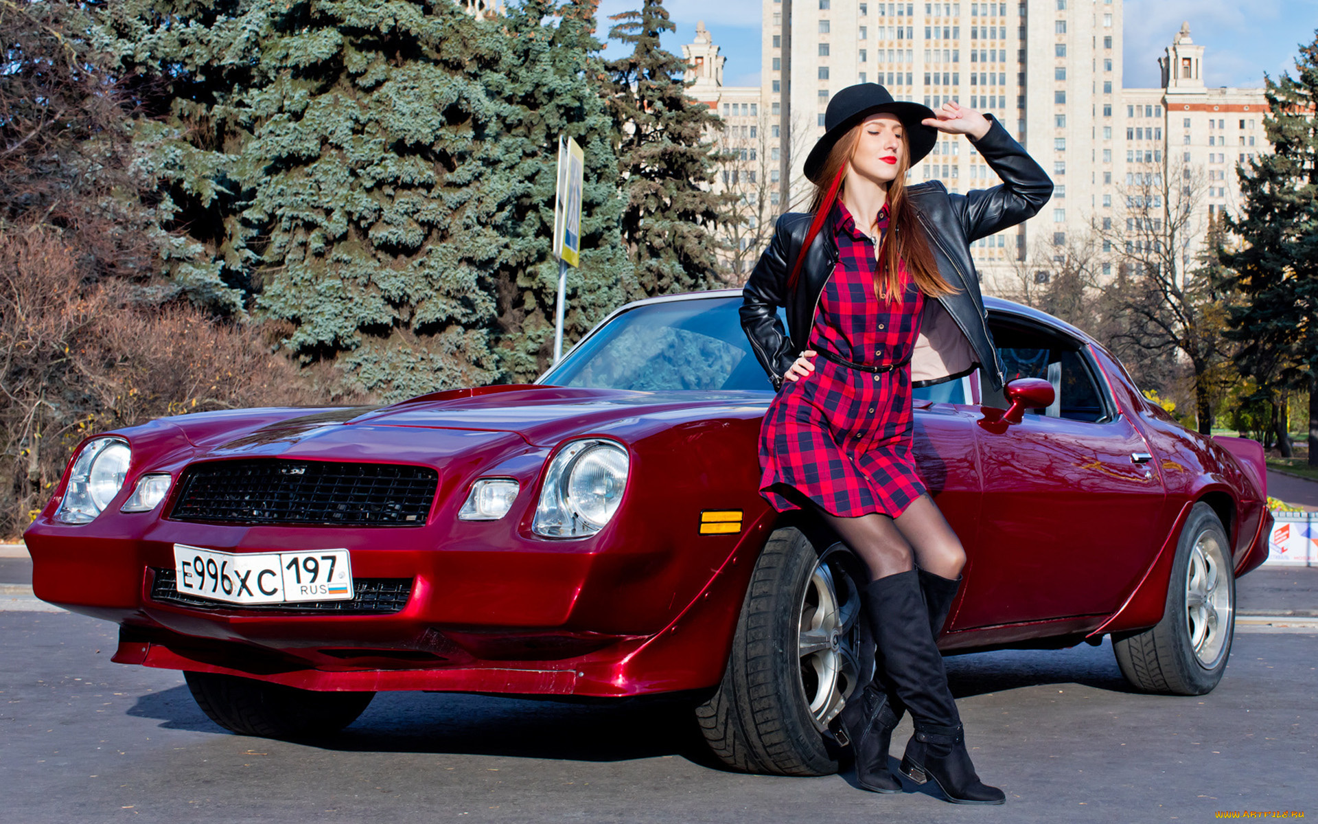 автомобили, -авто, с, девушками, chevrolet, camaro, 1980