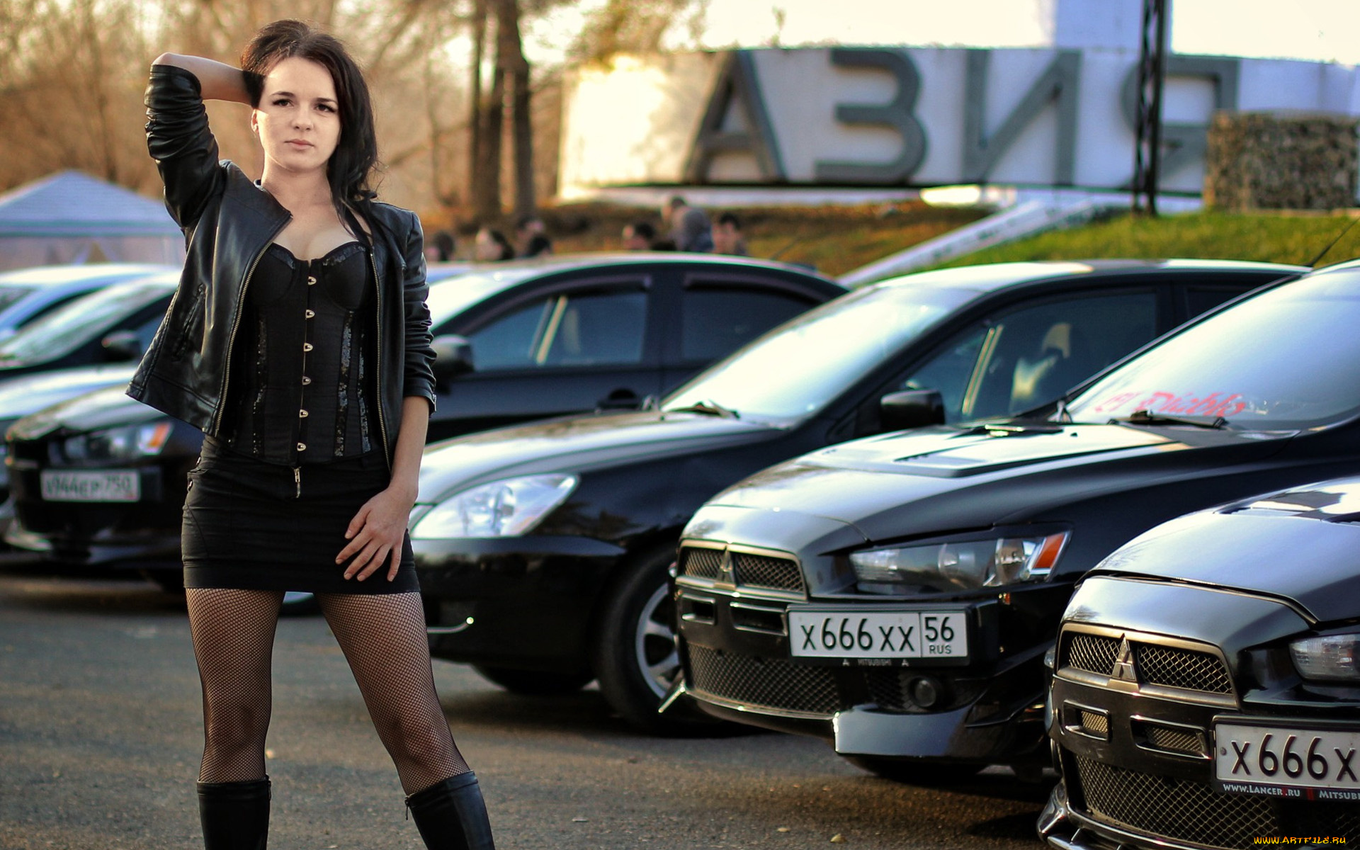 автомобили, -авто, с, девушками, mitsubishi