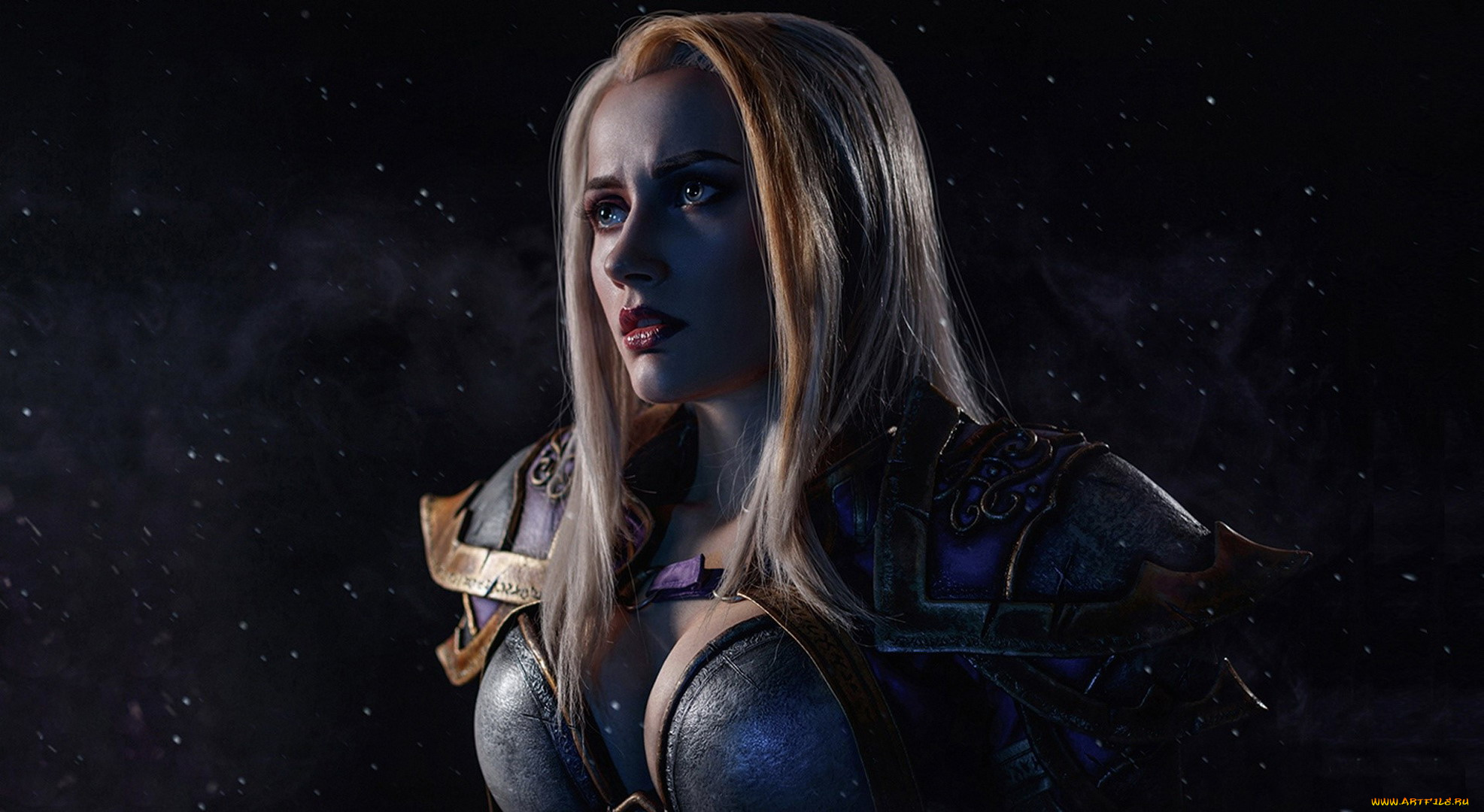 девушки, -, креатив, , косплей, блондинка, броня, лицо