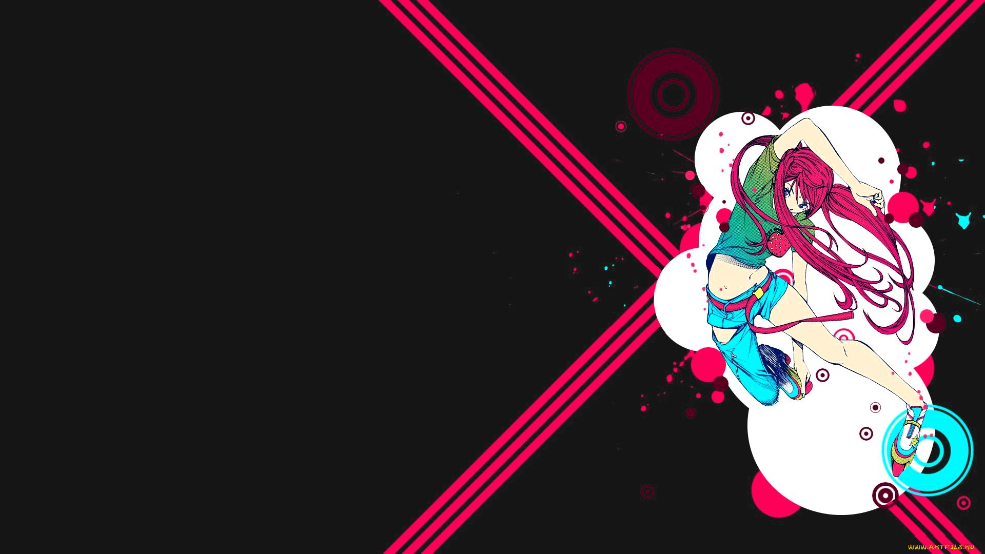 аниме, air, gear, девушка, прыжок