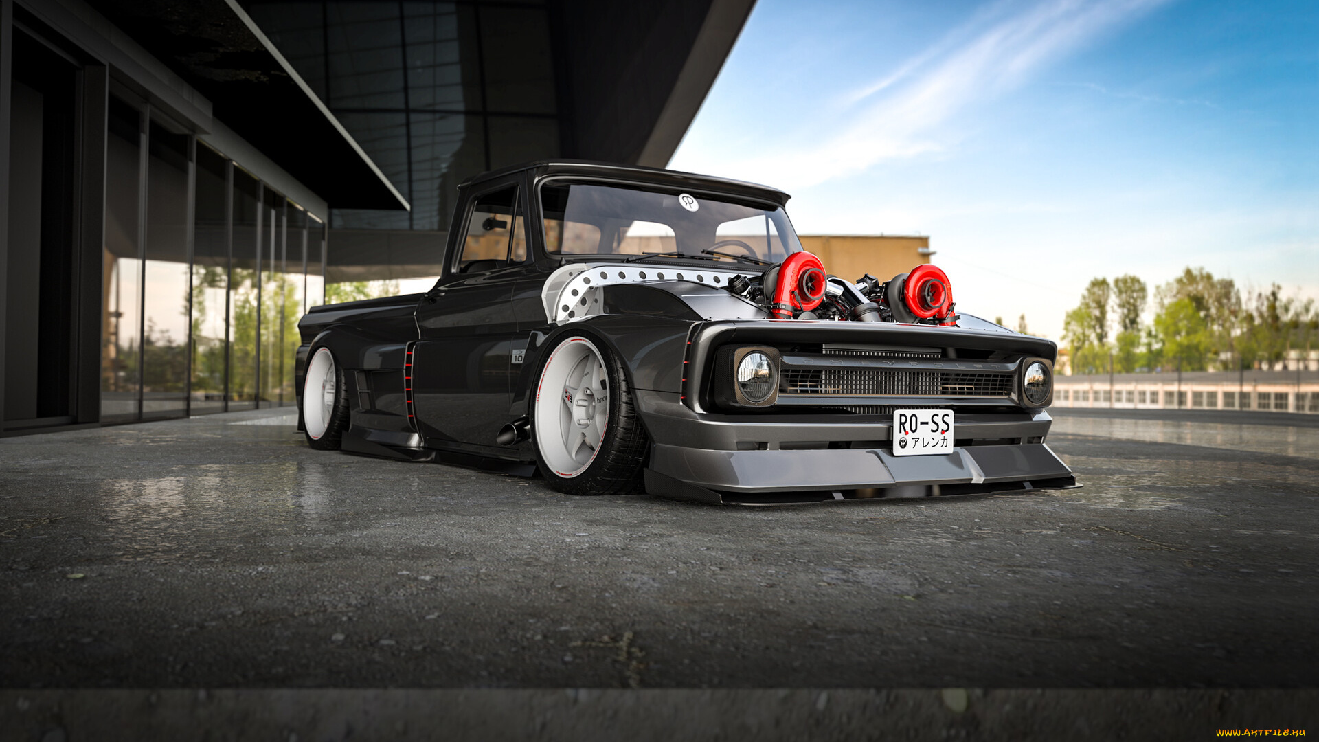 автомобили, 3д, chevrolet, c10, widebody, twin, turbo