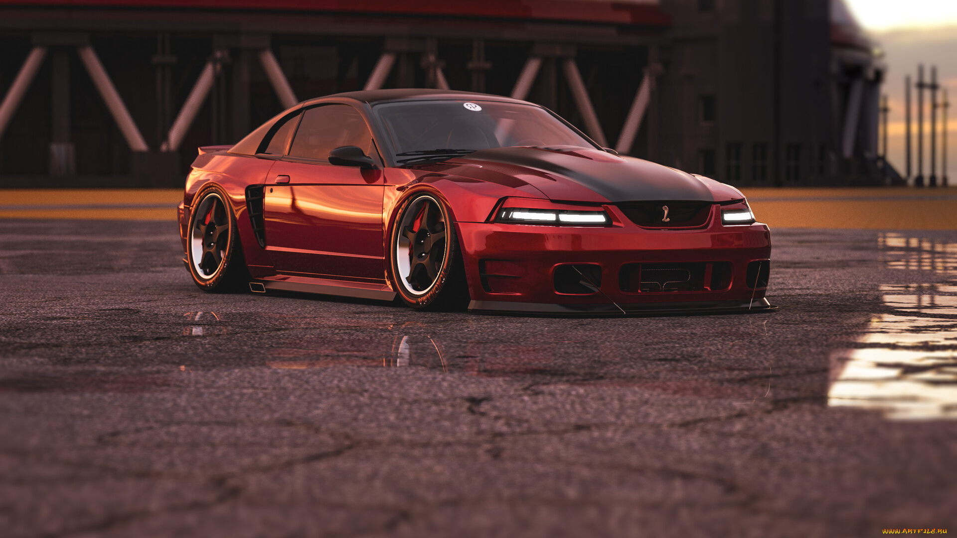 автомобили, 3д, ford, mustang, cobra, r, widebody, kit