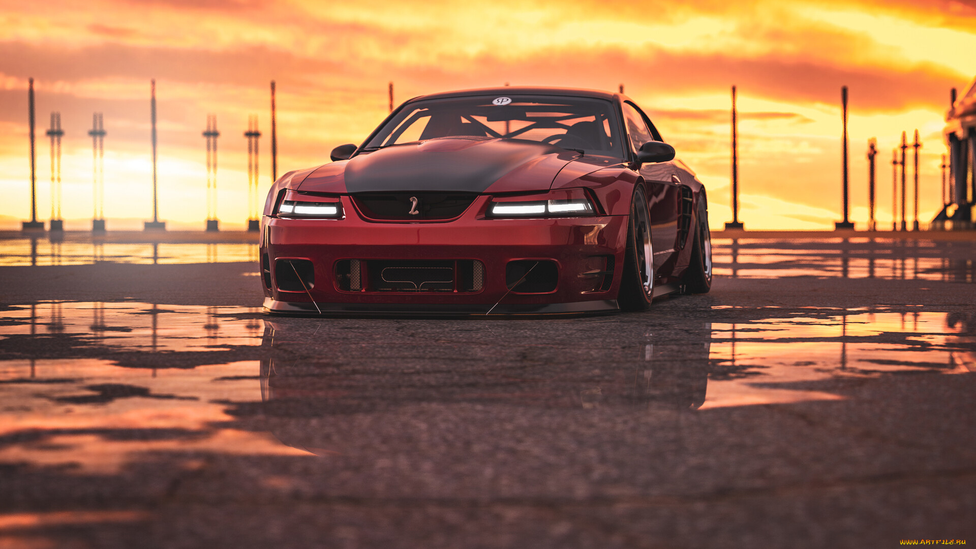 автомобили, 3д, ford, mustang, cobra, r, widebody, kit