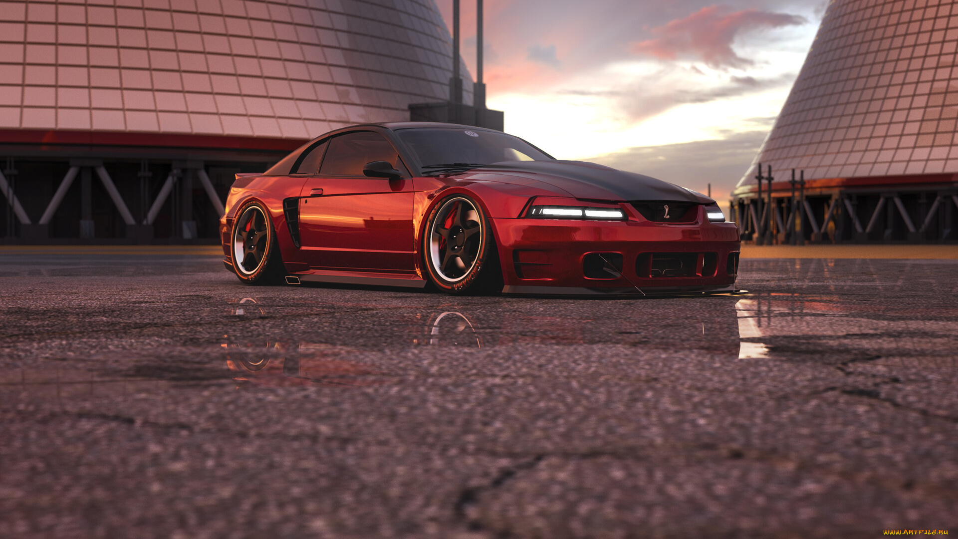 автомобили, 3д, ford, mustang, cobra, r, widebody, kit