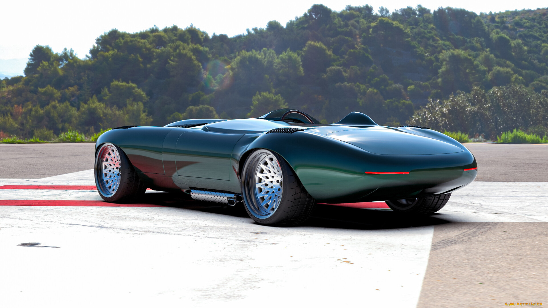 автомобили, 3д, jaguar, e-type, concept, speedster, roadster, cabriolet