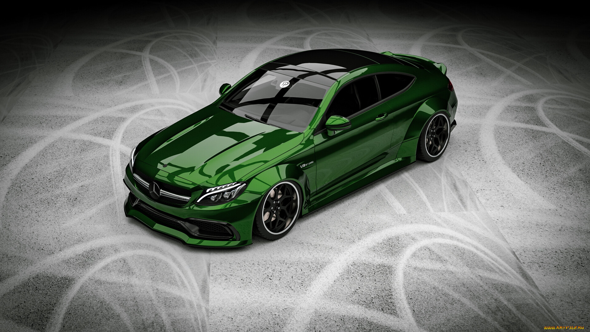 автомобили, 3д, mercedes, benz, c, 63s, amg, widebody