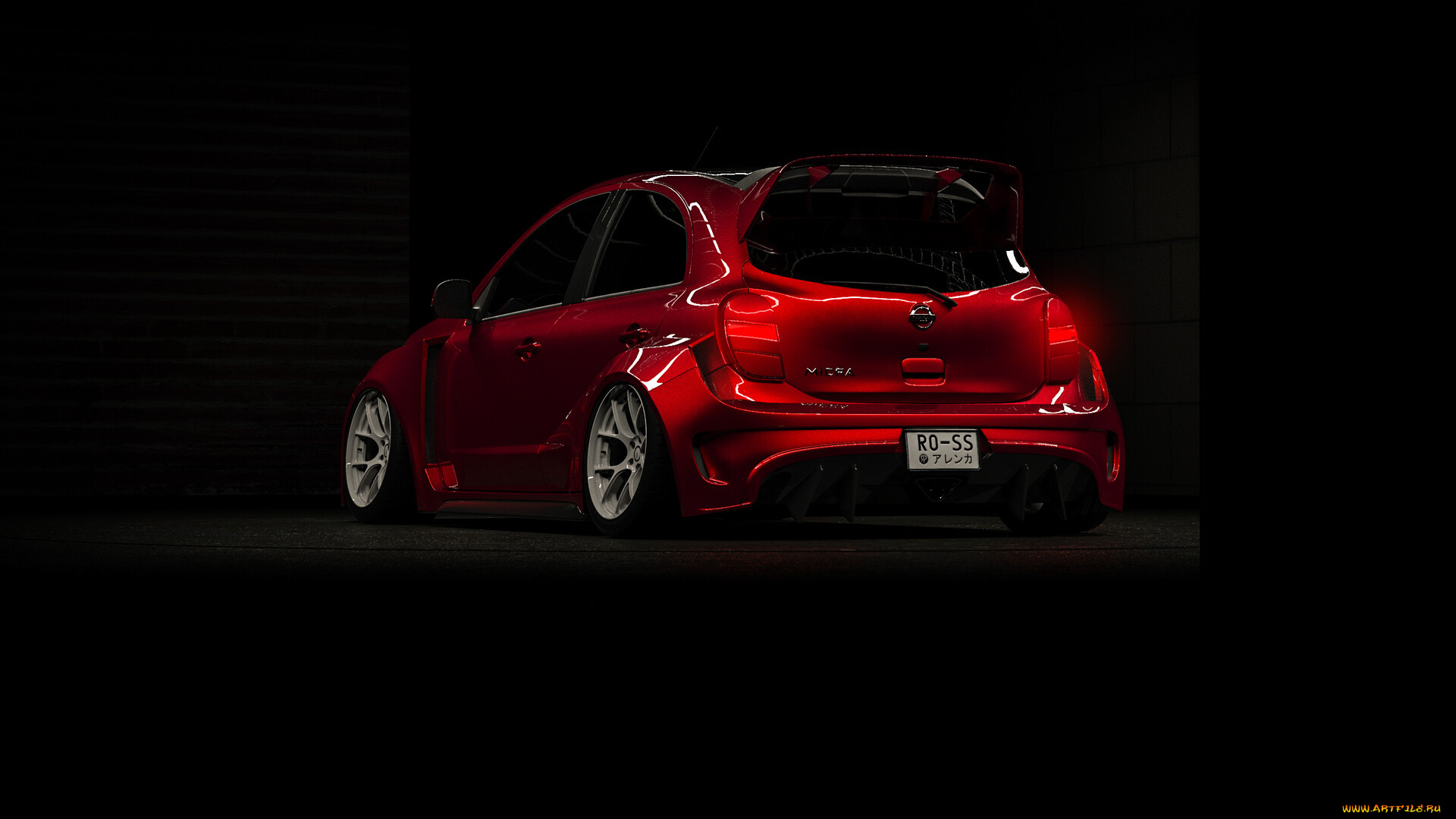 автомобили, 3д, nissan, micra, widebody