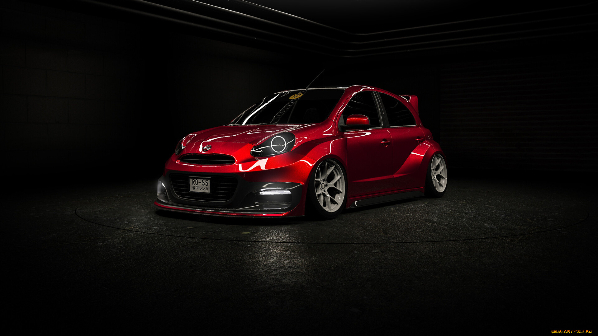 автомобили, 3д, nissan, micra, widebody