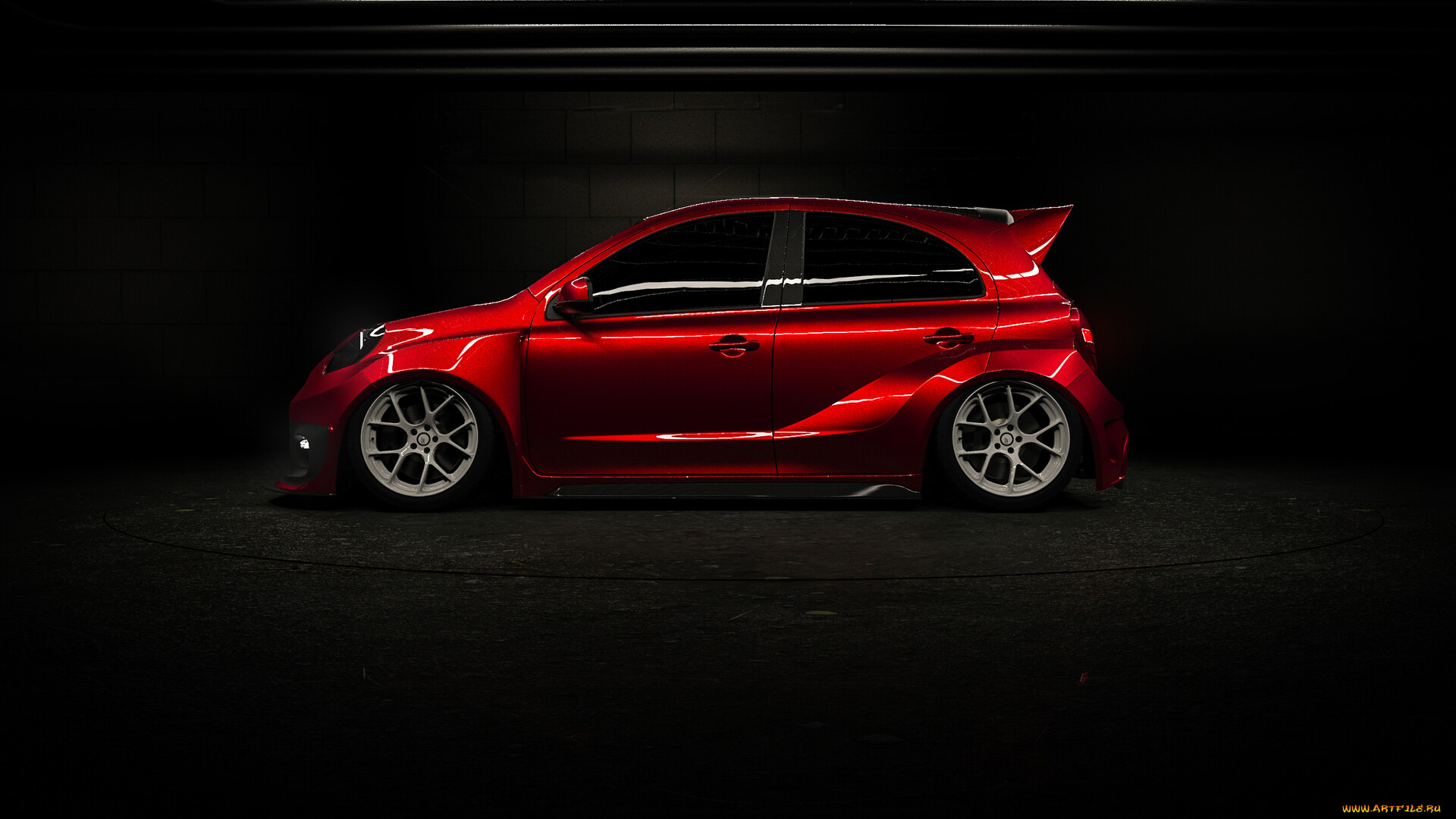 автомобили, 3д, nissan, micra, widebody