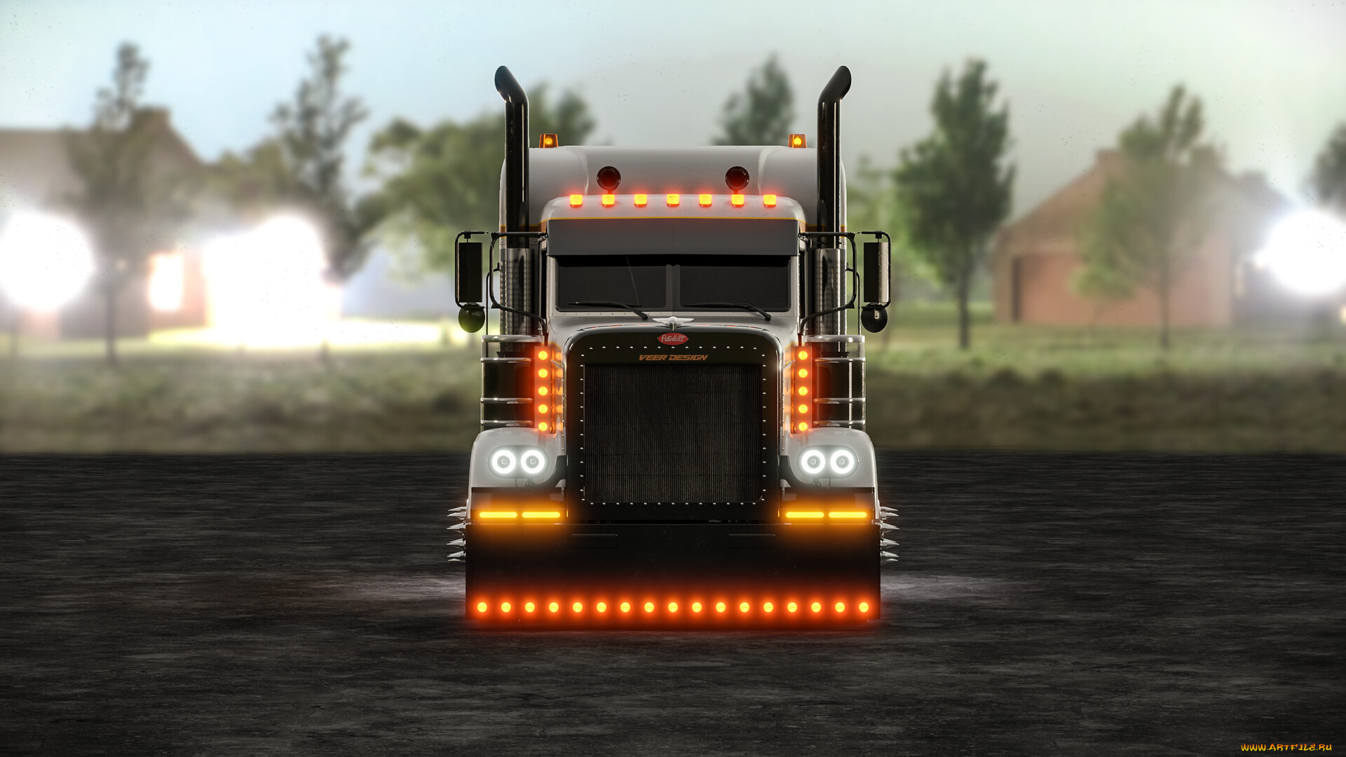 автомобили, 3д, peterbilt, 389, truck