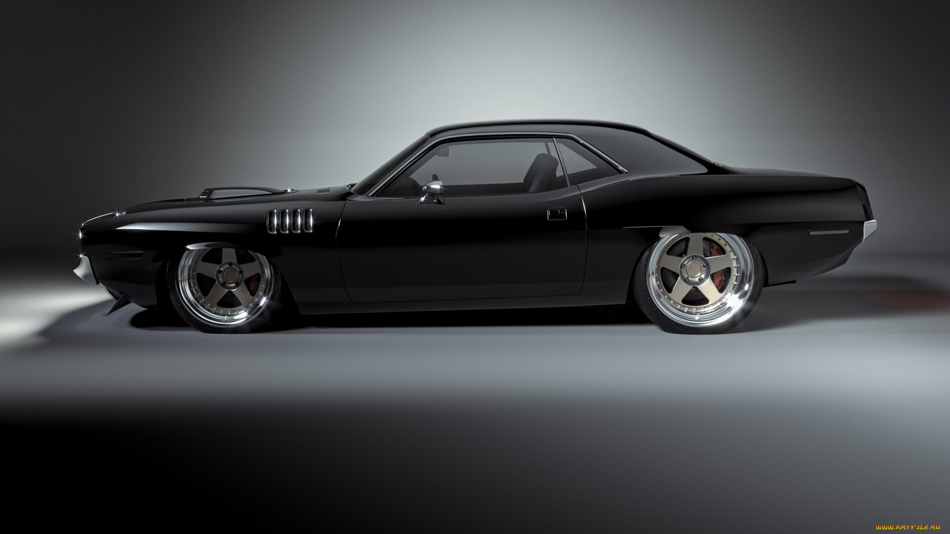 автомобили, 3д, plymouth, hemi, cuda, barracuda, american, muscle, stance, classic, car