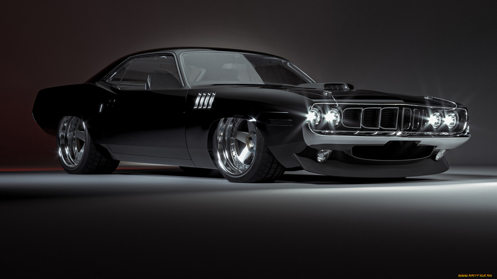 автомобили, 3д, plymouth, hemi, cuda, barracuda, american, muscle, stance, classic, car