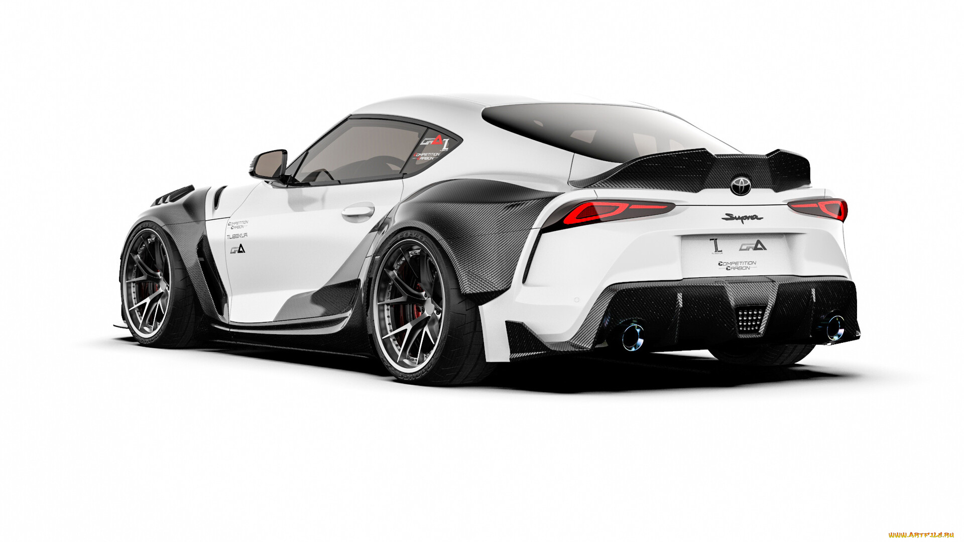 автомобили, 3д, toyota, supra, a90, widebody, kit, stance, tuning, competition, carbon