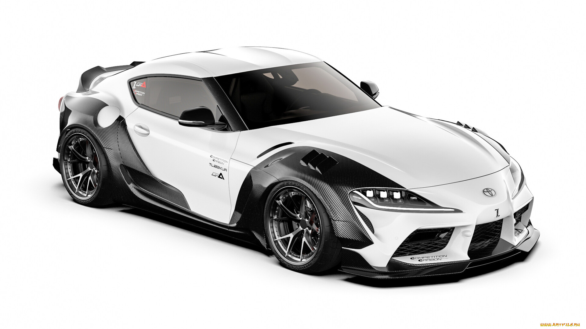 автомобили, 3д, toyota, supra, a90, widebody, kit, stance, tuning, competition, carbon