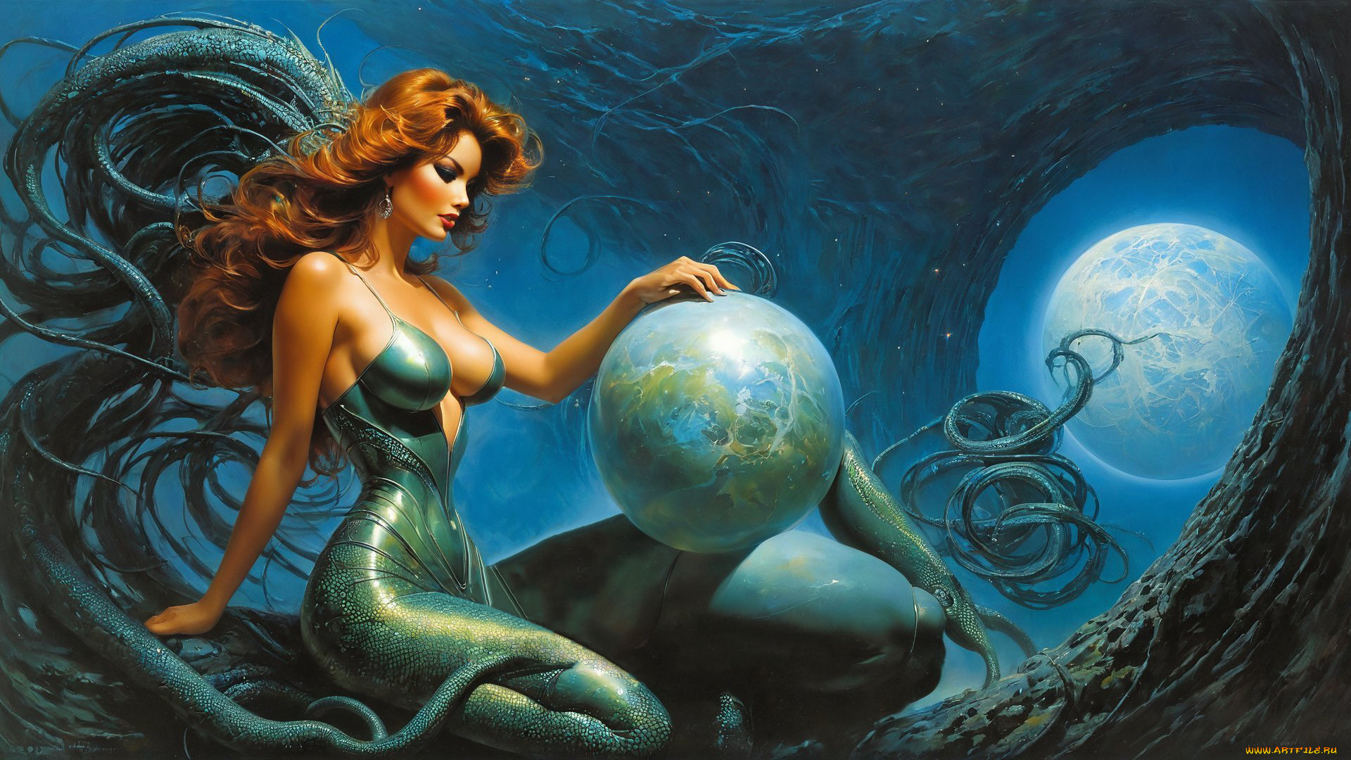 фэнтези, девушки, красивая, девушка, сказочный, мир