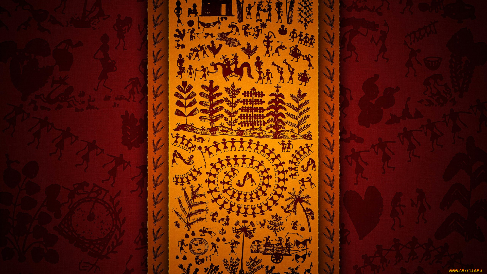 рисованное, vladstudio, лента, человечки, быт, орнамент