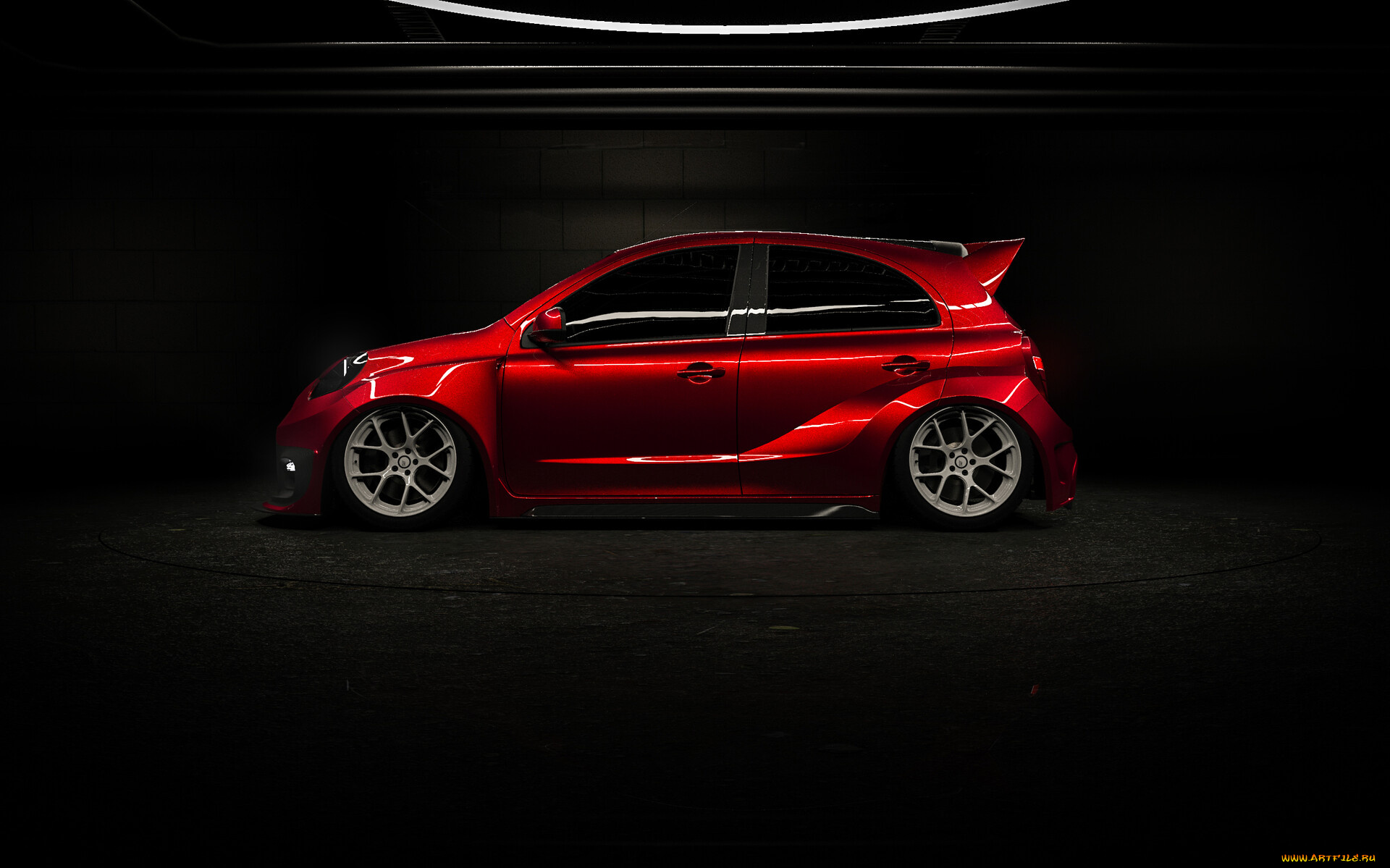 автомобили, 3д, nissan, micra, widebody