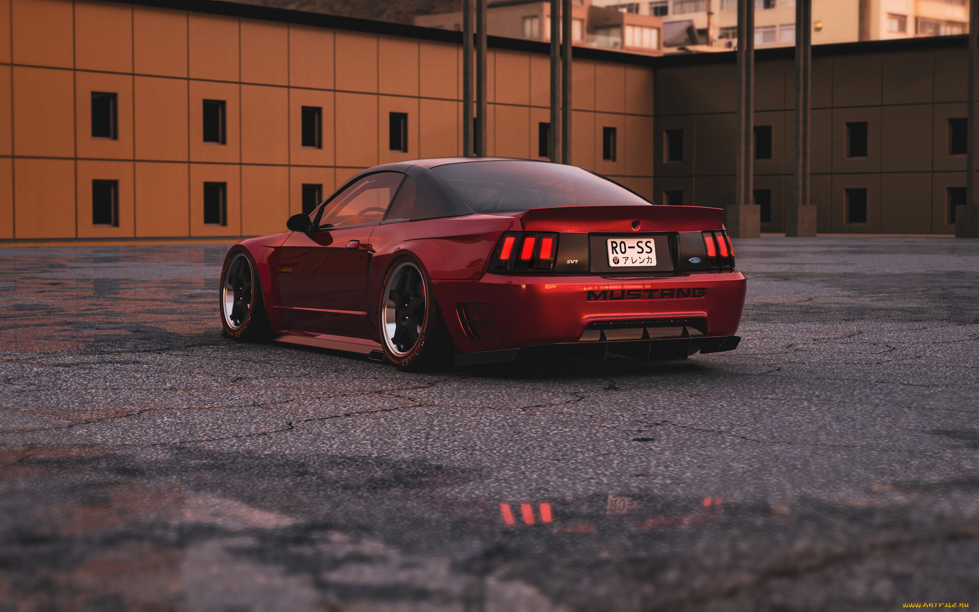 автомобили, 3д, ford, mustang, cobra, r, widebody, kit