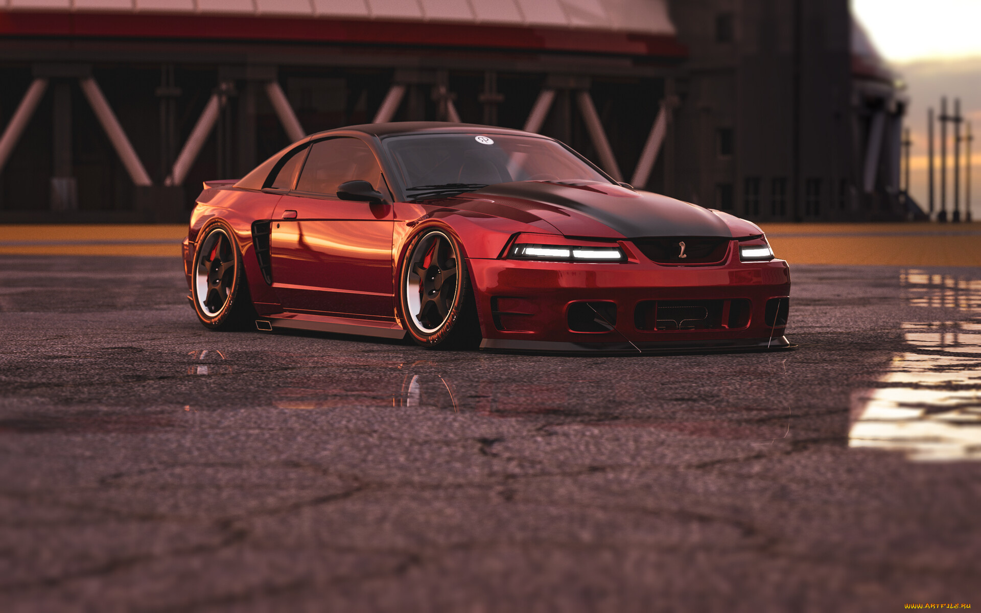 автомобили, 3д, ford, mustang, cobra, r, widebody, kit