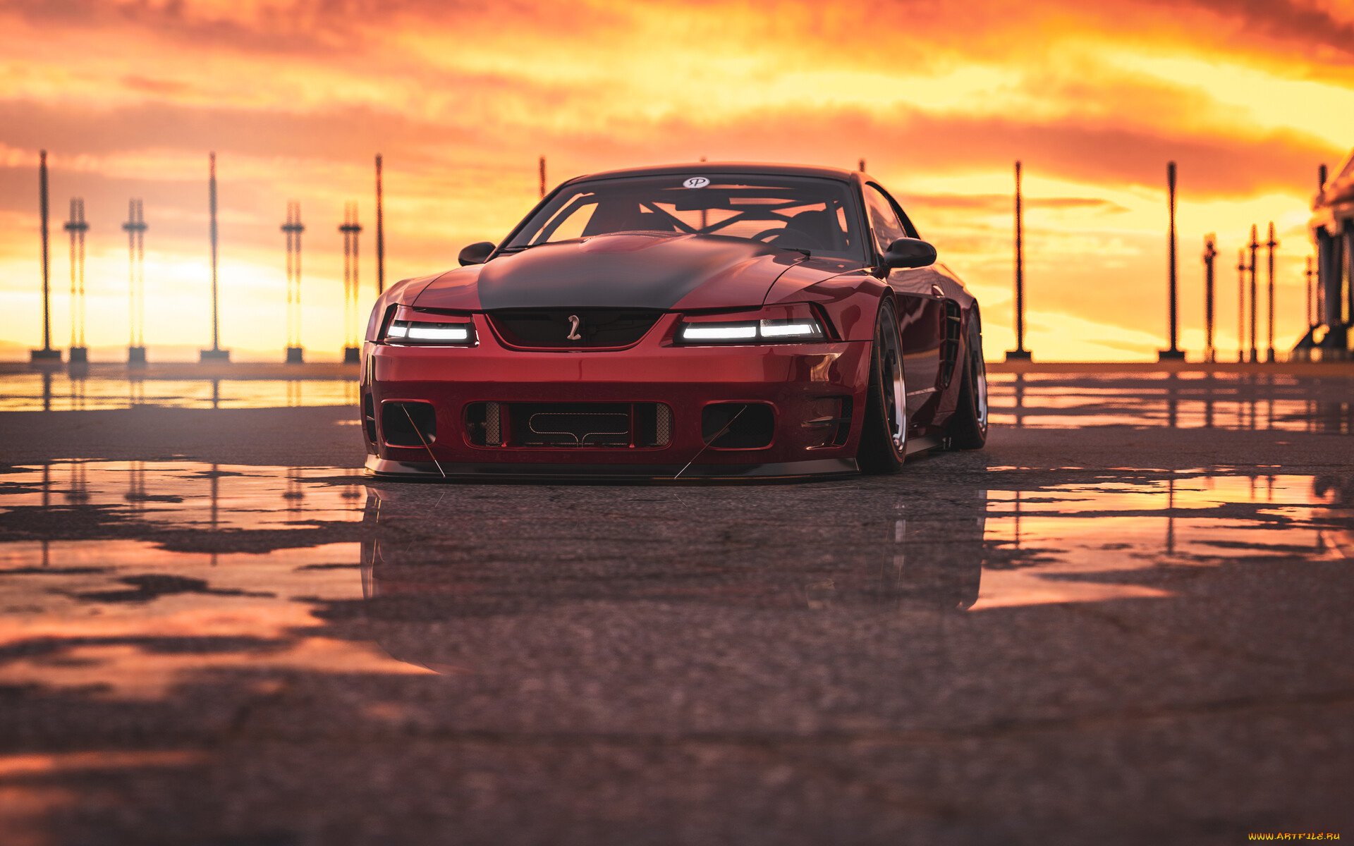 автомобили, 3д, ford, mustang, cobra, r, widebody, kit