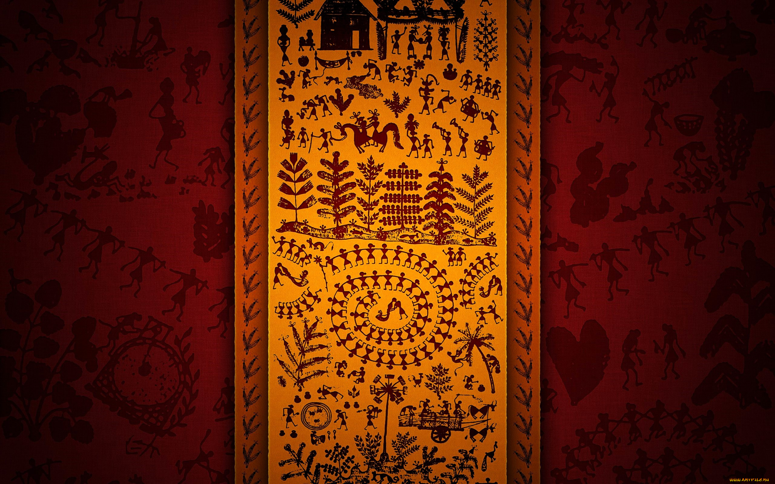 рисованное, vladstudio, лента, человечки, быт, орнамент