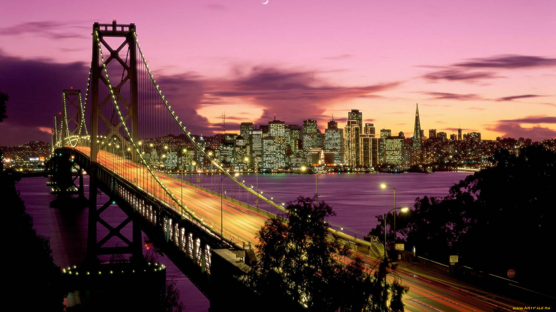 bay, bridge, san, francisco, california, города, сан, франциско, сша