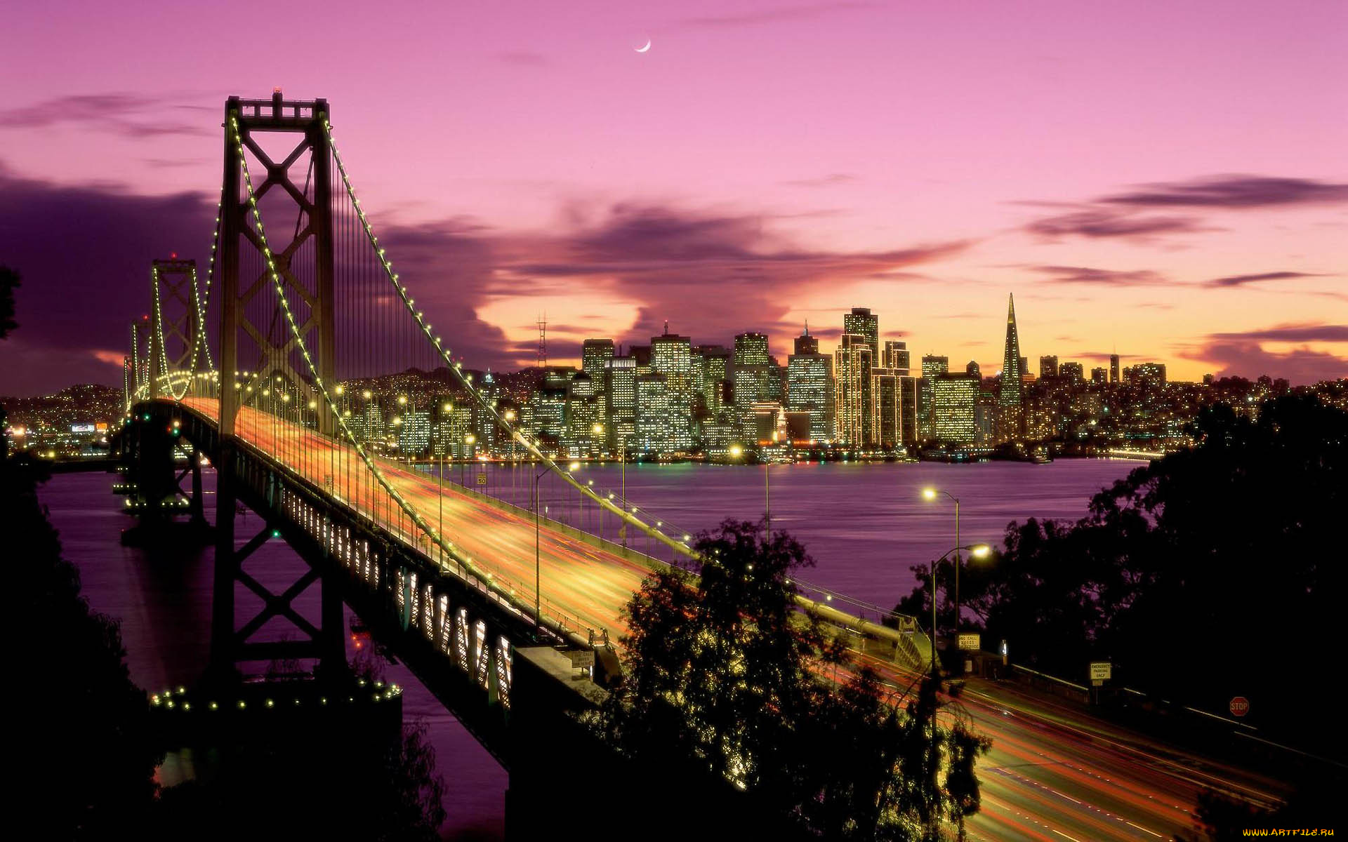 bay, bridge, san, francisco, california, города, сан, франциско, сша