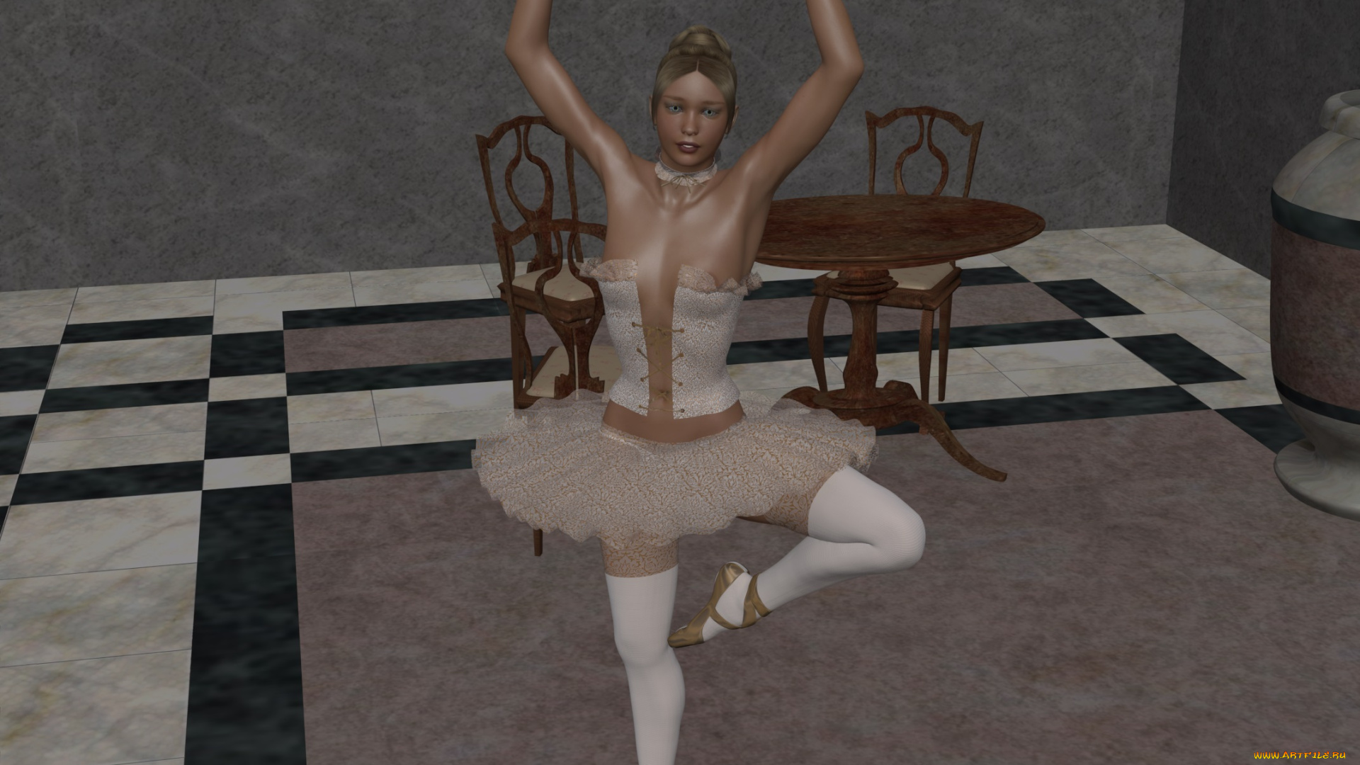 3д, графика, people, , люди, танец, балерина