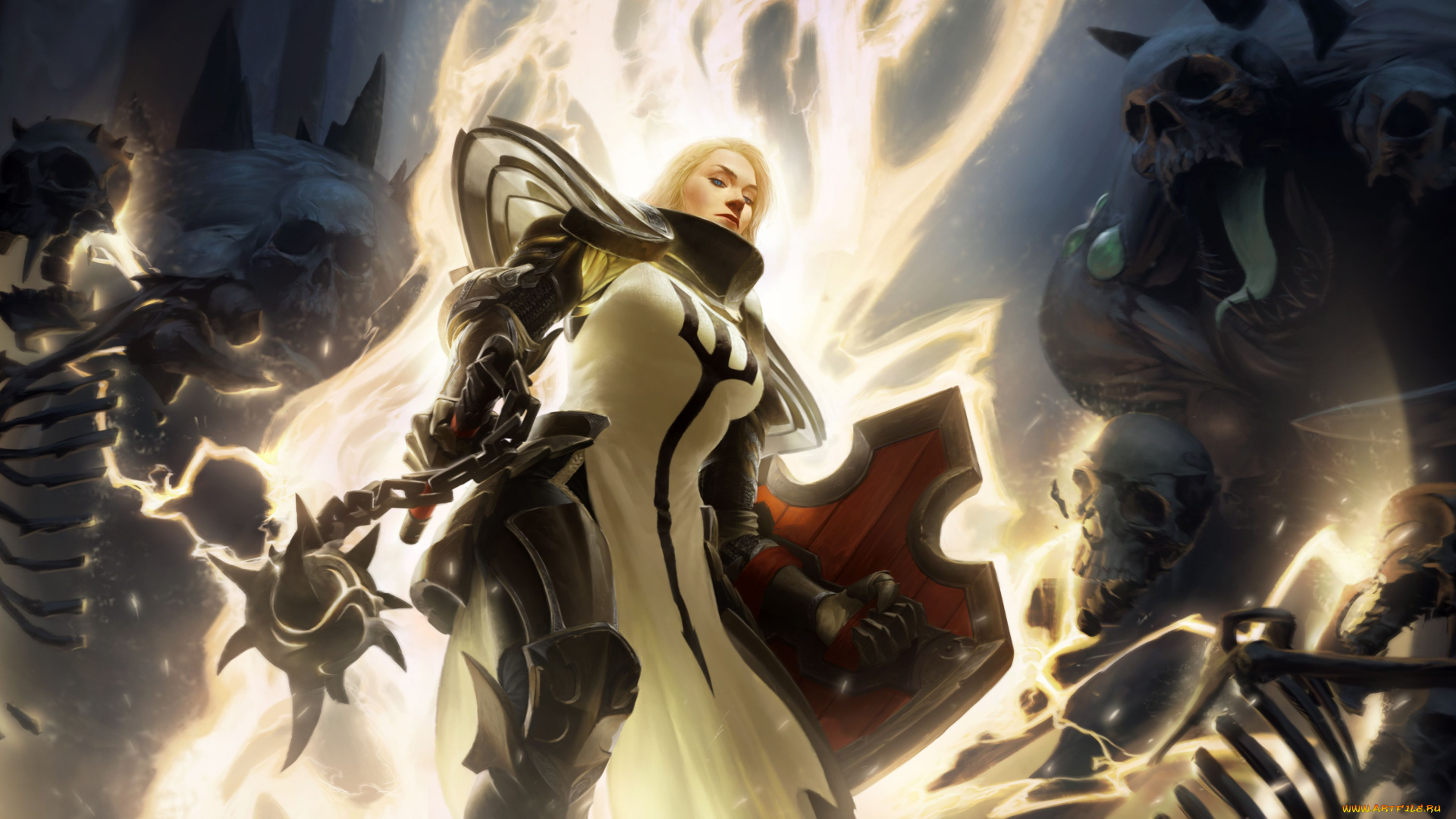 diablo, iii, , reaper, of, souls, видео, игры, diablo, iii, нежить, воительница, девушка, reaper, of, souls