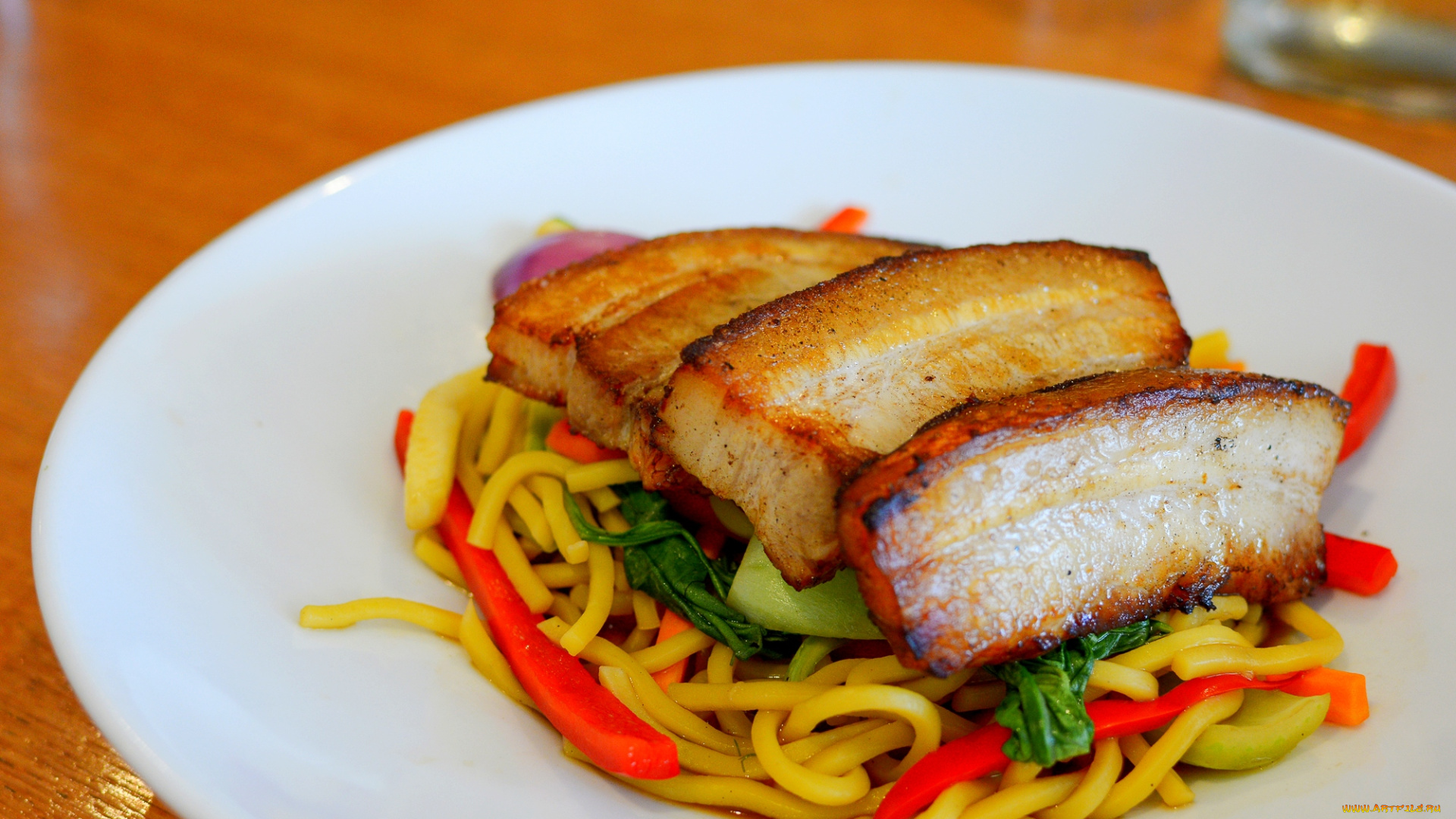 еда, макаронные, блюда, лапша, овощи, бекон