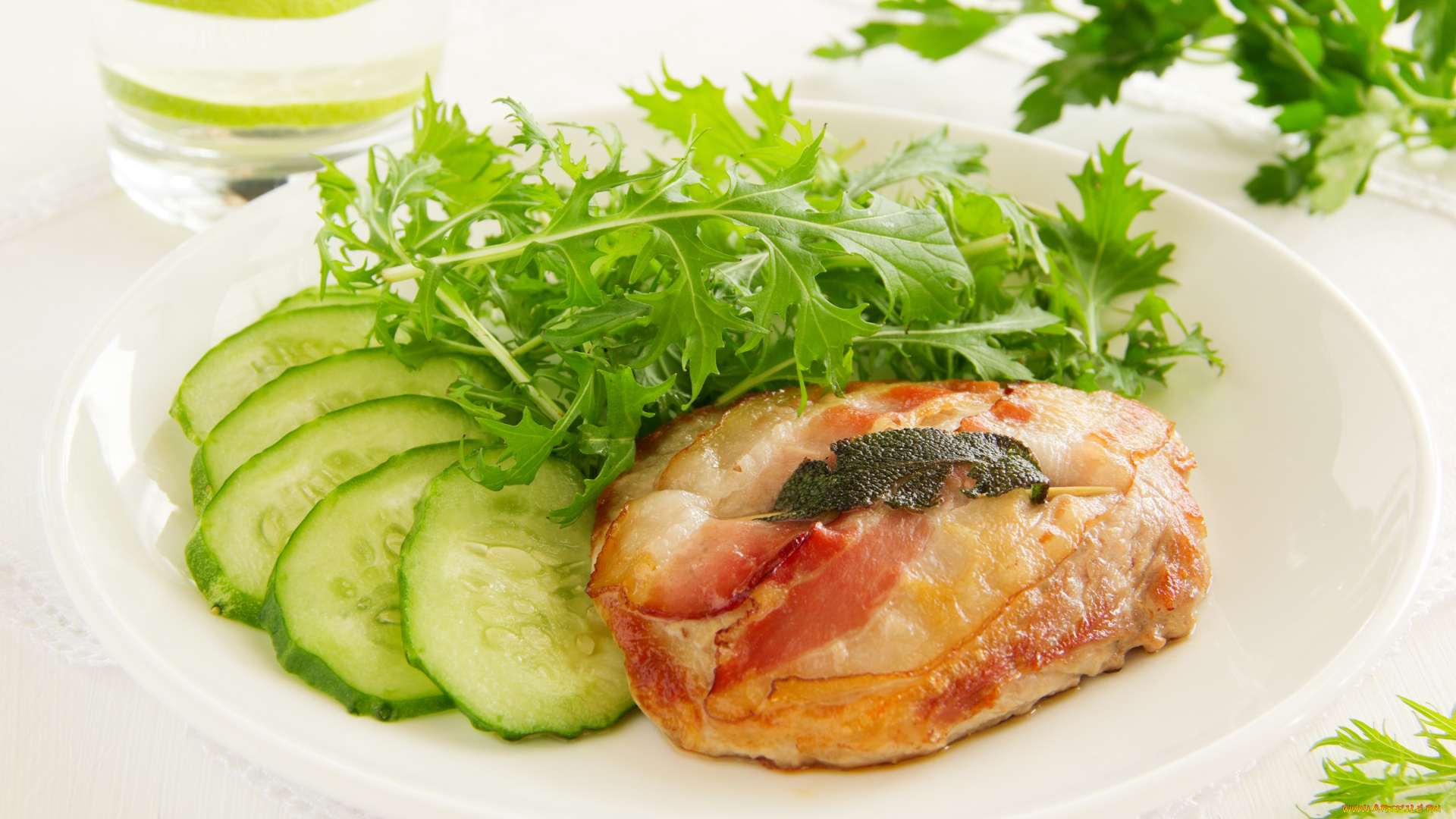 еда, мясные, блюда, огурцы, мясо