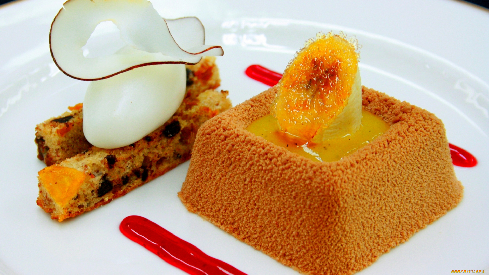 еда, пирожные, , кексы, , печенье, банан, крем, пирожное