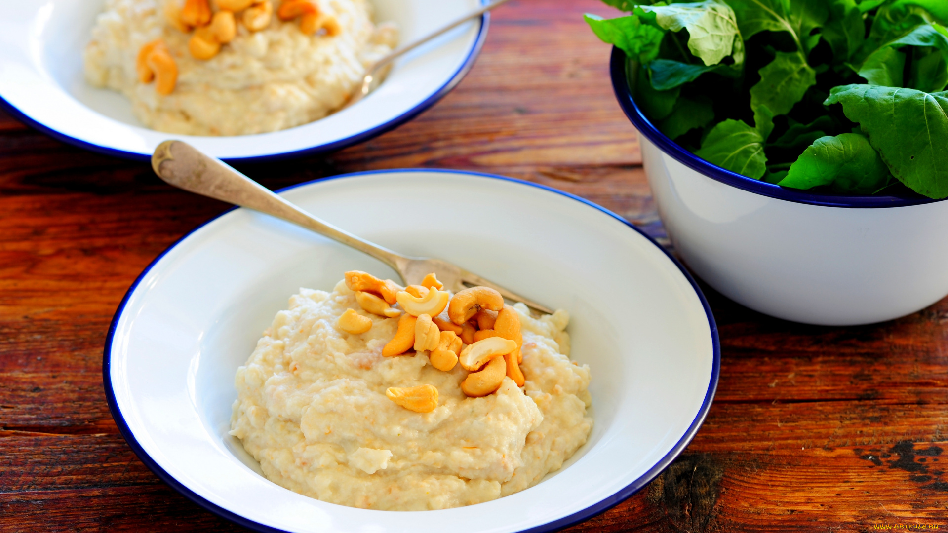 еда, вторые, блюда, орешки, каша, завтрак, зелень