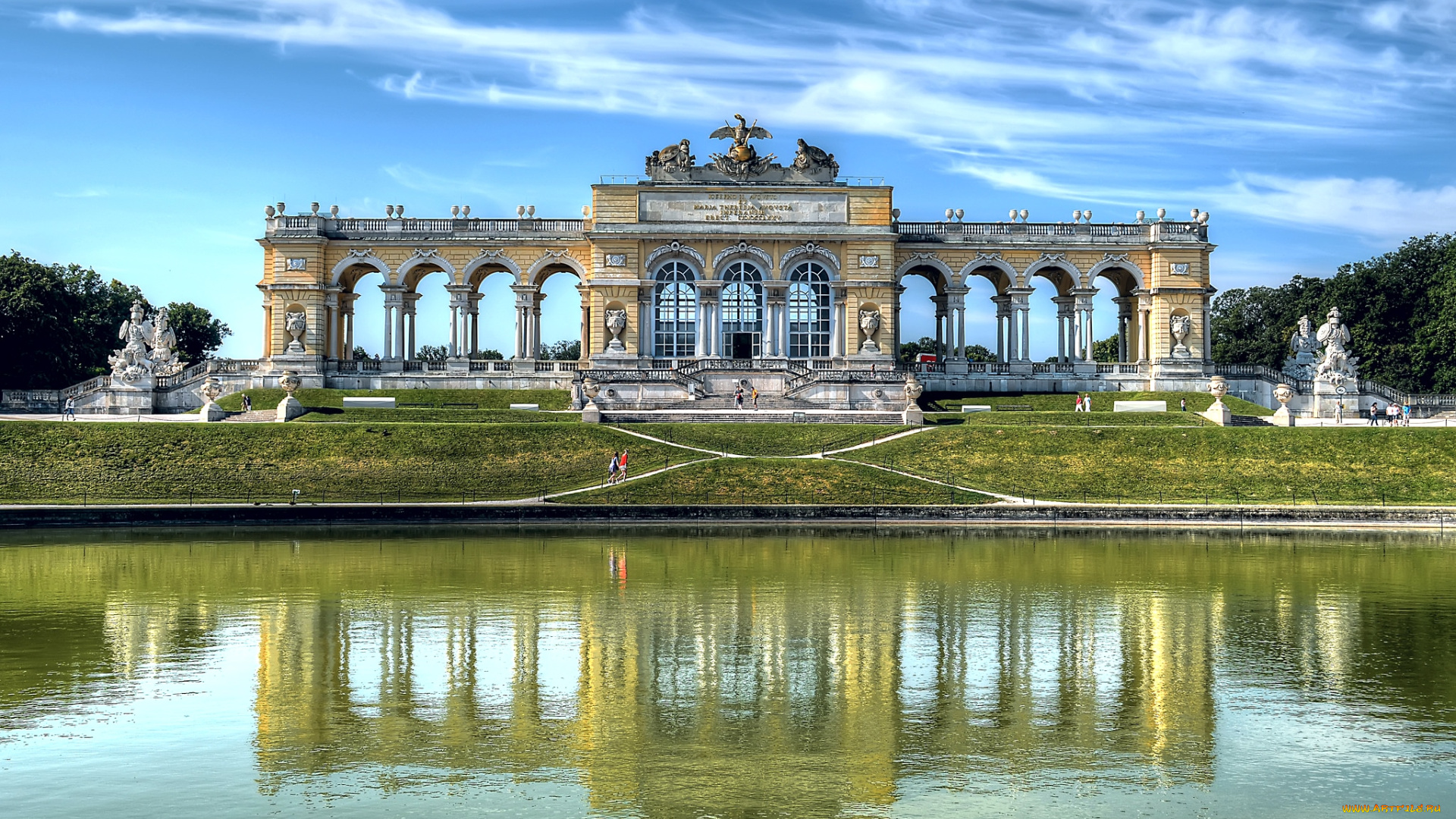 города, вена, , австрия, отражение