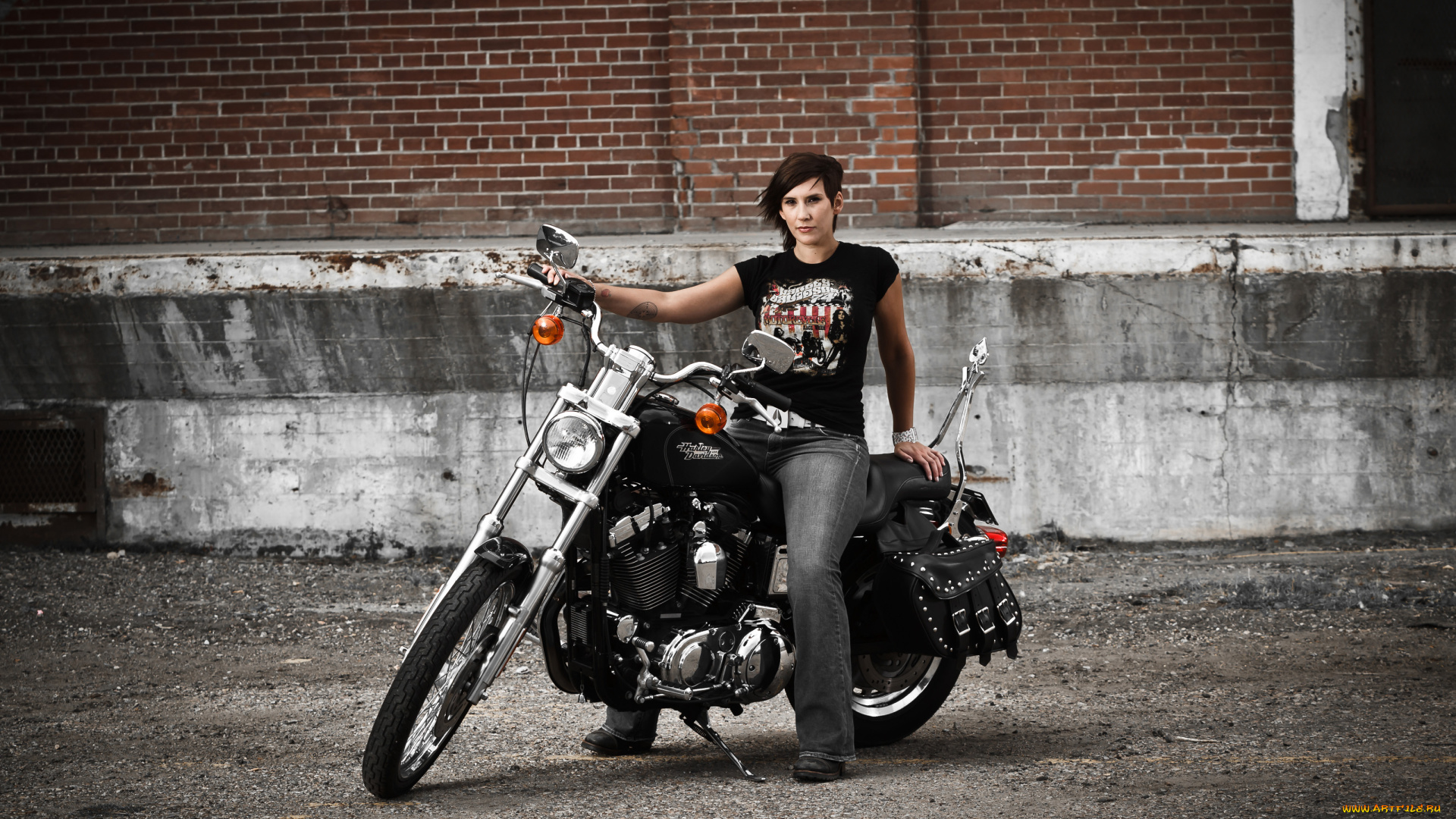 мотоциклы, мото, с, девушкой, moto