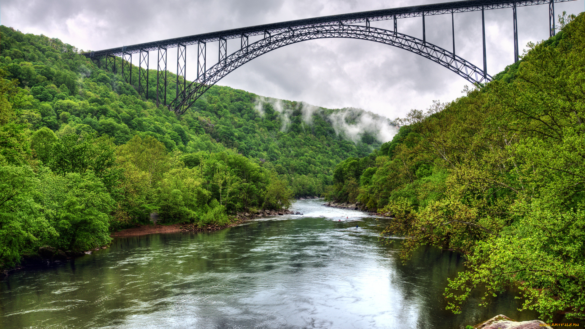 природа, реки, озера, река, лес, мост