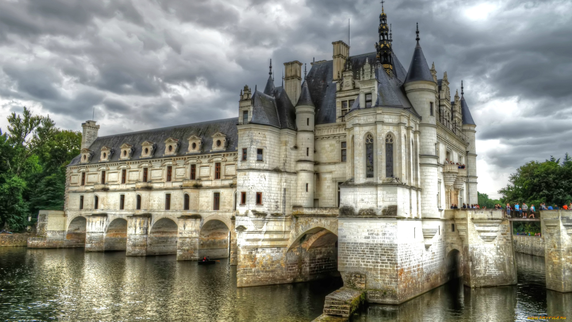 замок, шенонсо, города, замки, франции, вода, дворец
