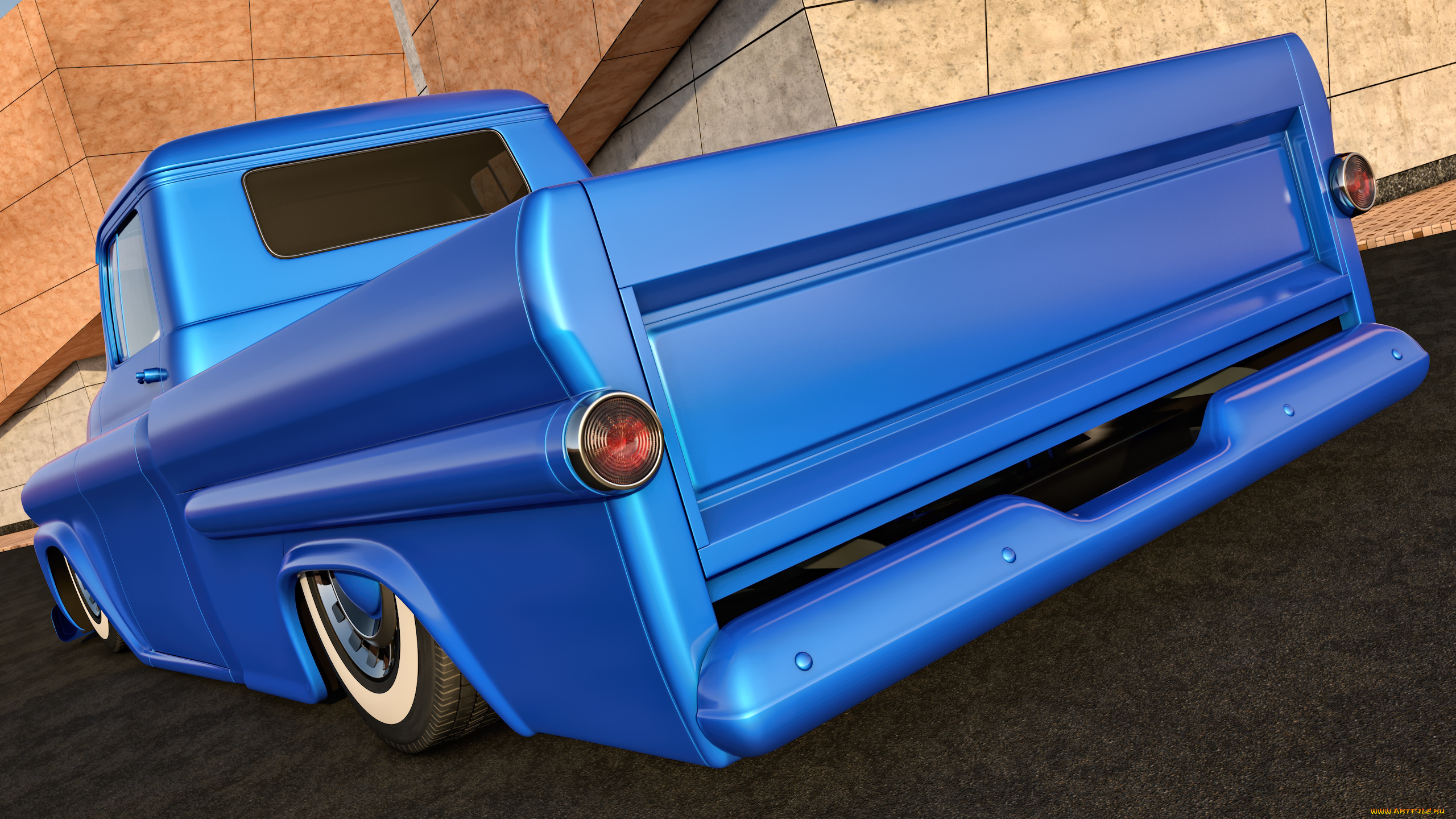 автомобили, 3д, chevrolet, 1958, pickup, apache