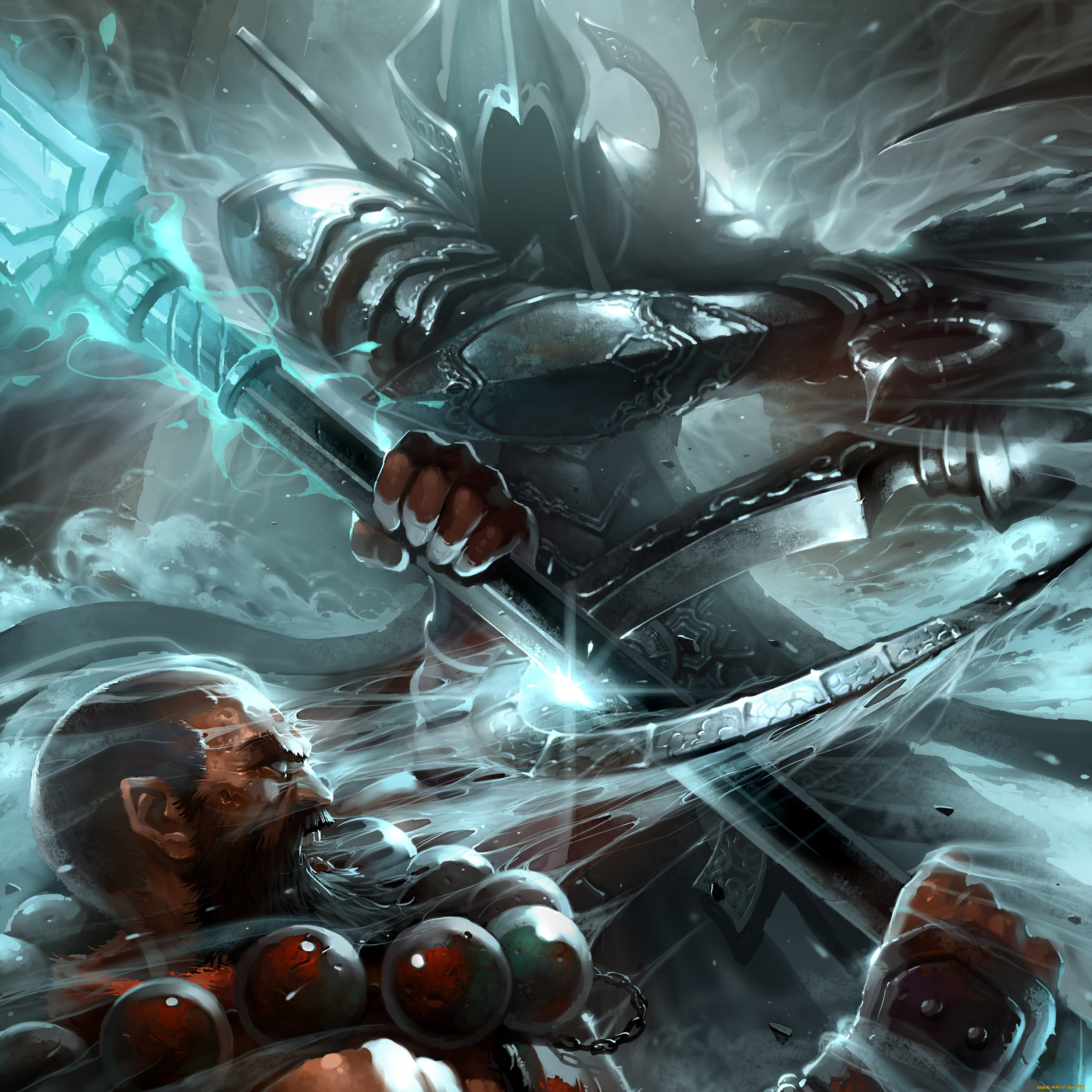 видео, игры, diablo, iii, , reaper, of, souls, бой, оружие, серпы, души, искры, бусы, человек, дьявол