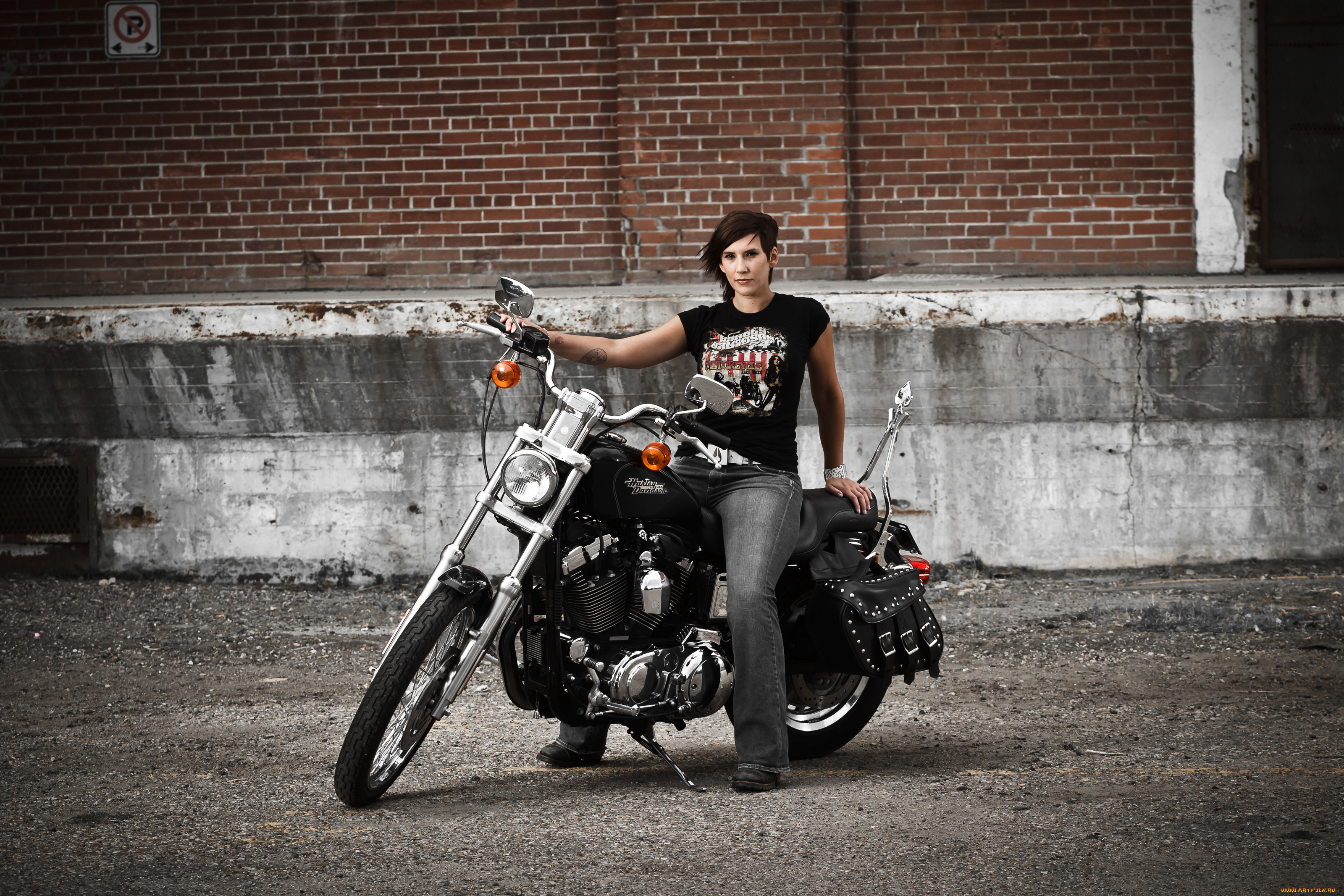 мотоциклы, мото, с, девушкой, moto